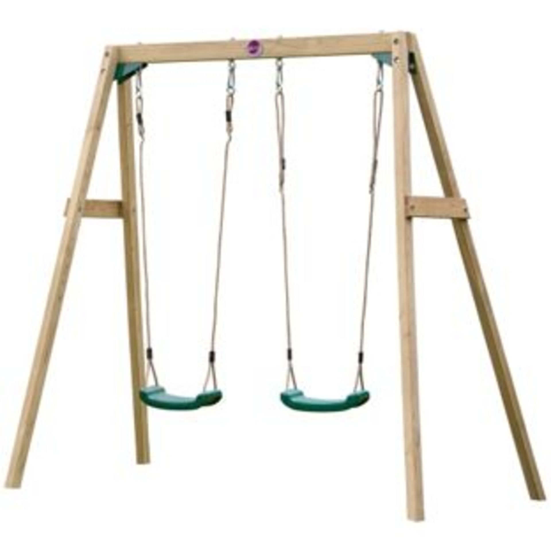 1 x Plum Wooden Double Swing Set. RRP £199.99. Double the seats for twice the fun! Children will - Image 4 of 5