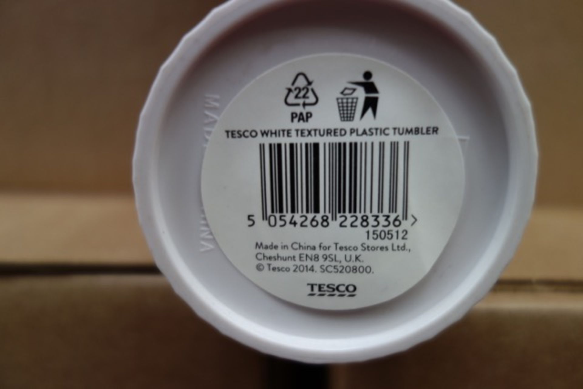 120 x Brand New - Tesco White Textured Plastic Tumbler's - Image 2 of 2