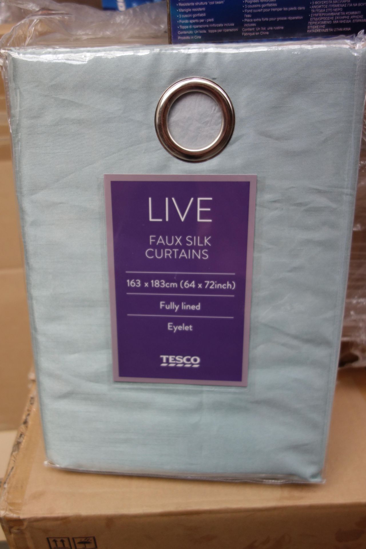 7 x Brand New - Tesco Live Faux Silk Curtains 64 x 72 Inch. Fully Lines. Eyelet.