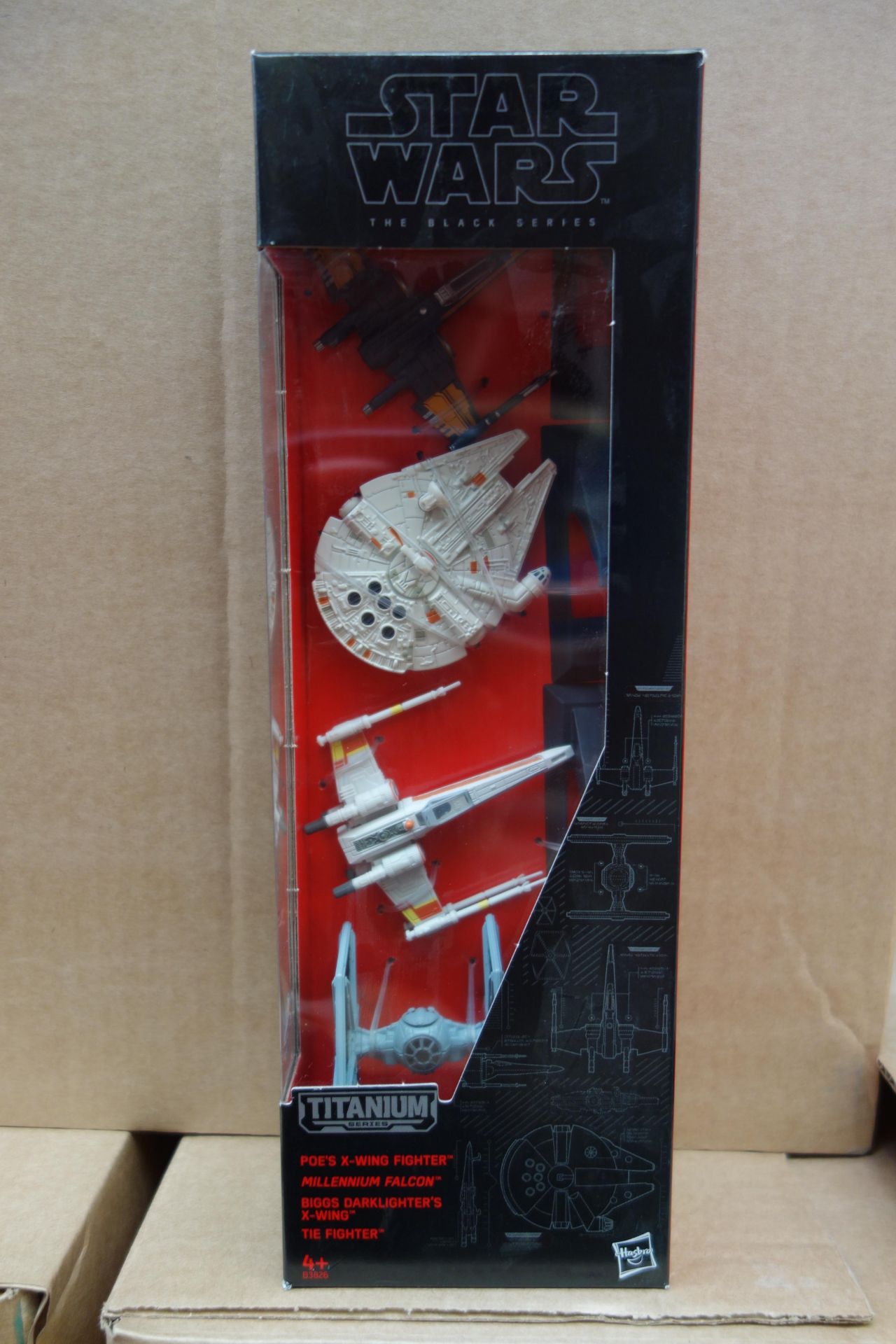 12 x Brand New - Star Wars Titanium Series 4 Pack Diecast Model Set. Includes: Poe's X Wing Fighter,