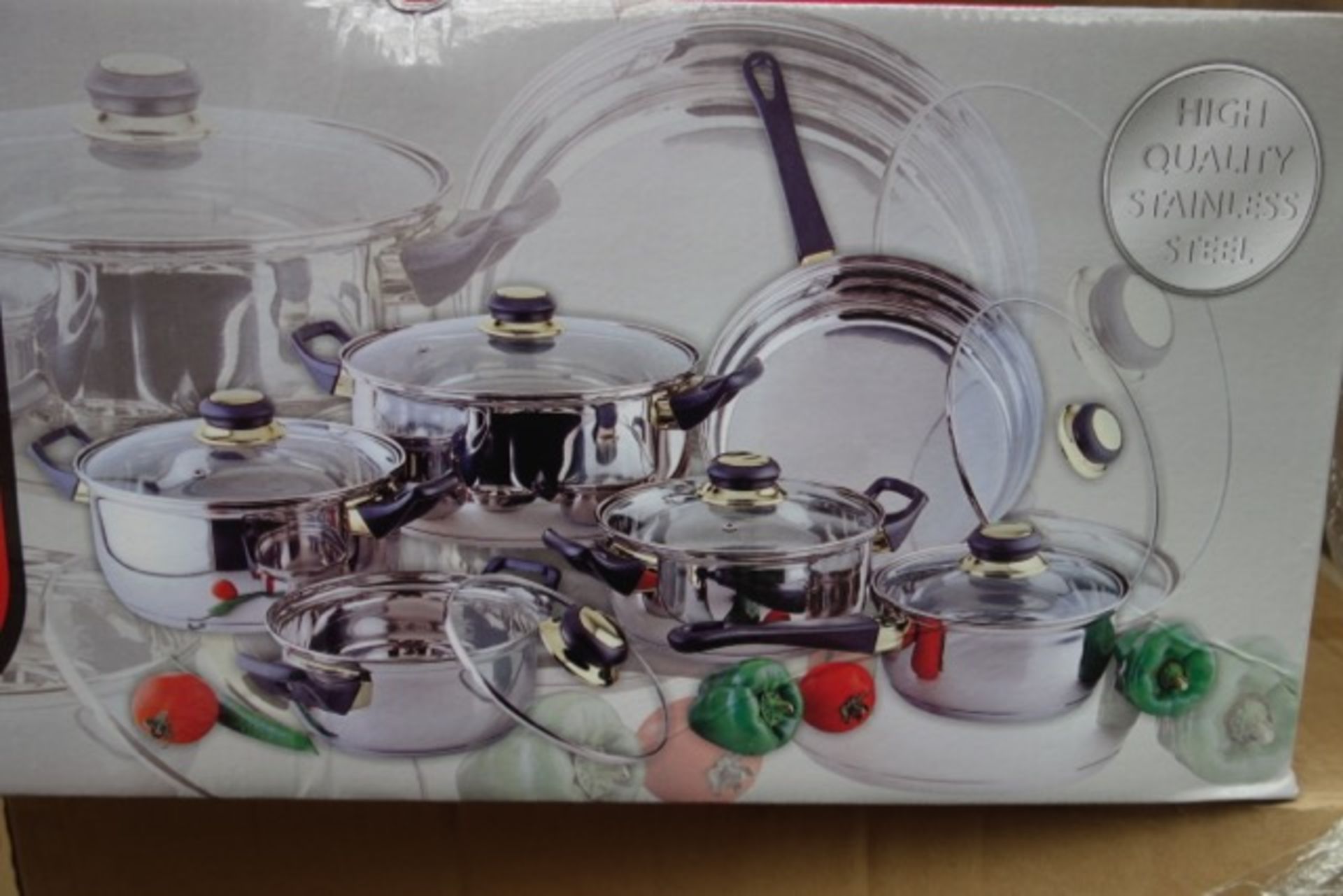 4 x Brand New - Premium 12 Piece Pan Set - Includes 6 High Quality Stainless Steel Pans with - Image 2 of 2