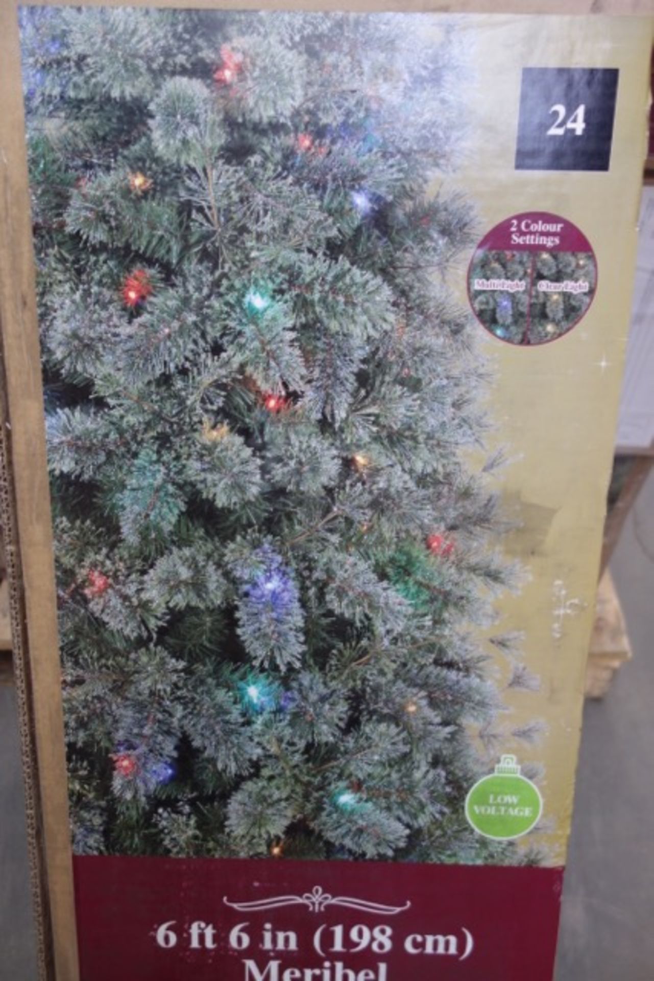 4 x Brand New - 6 Foot 6 Inch Meribel Glittered Pre-Lit LED Christmas Tree - 198cm - Indoor Use - - Image 2 of 3