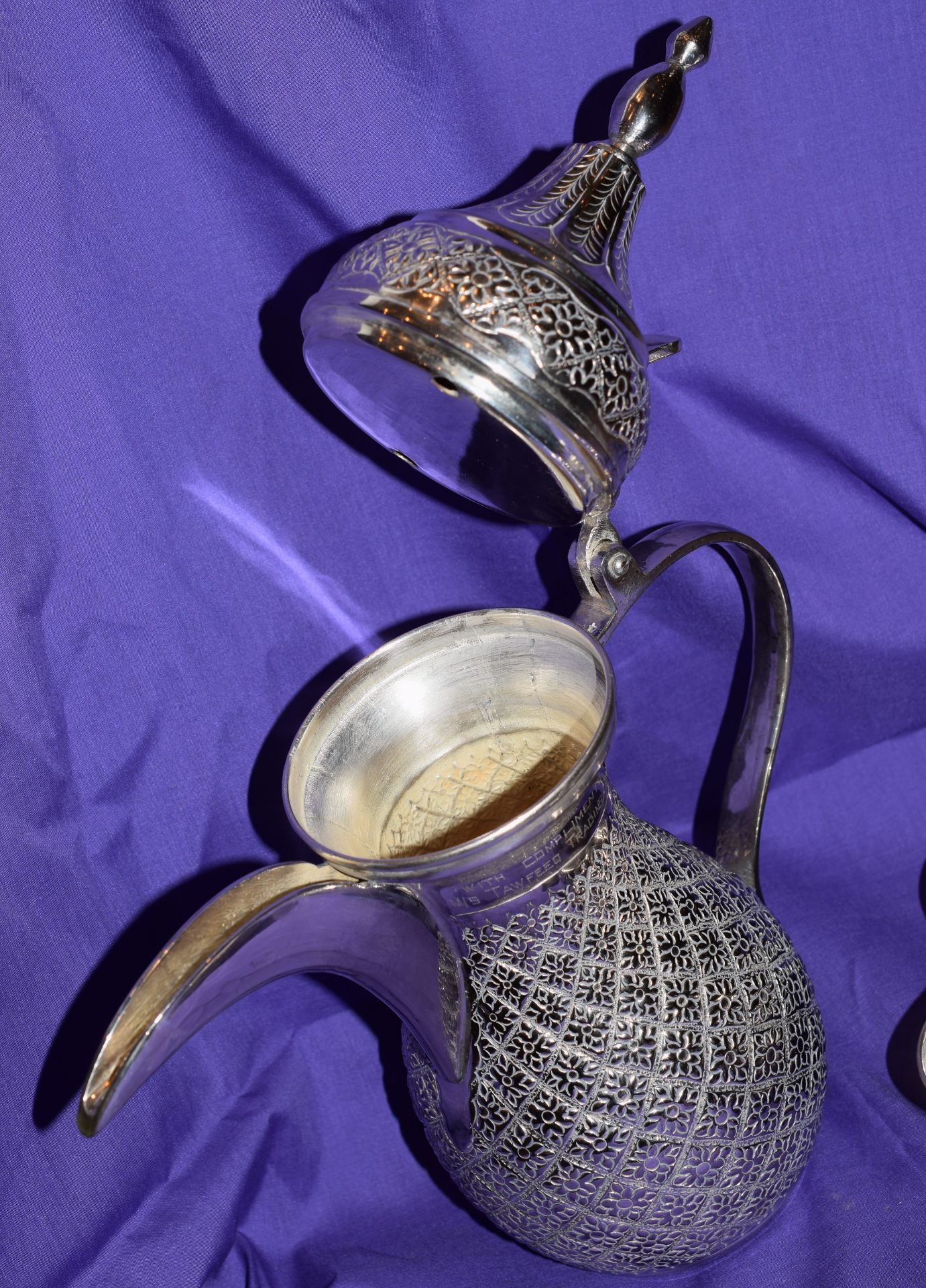 Vintage German Silver Turkish Style Coffee Pot With 6 Cups - Image 7 of 8