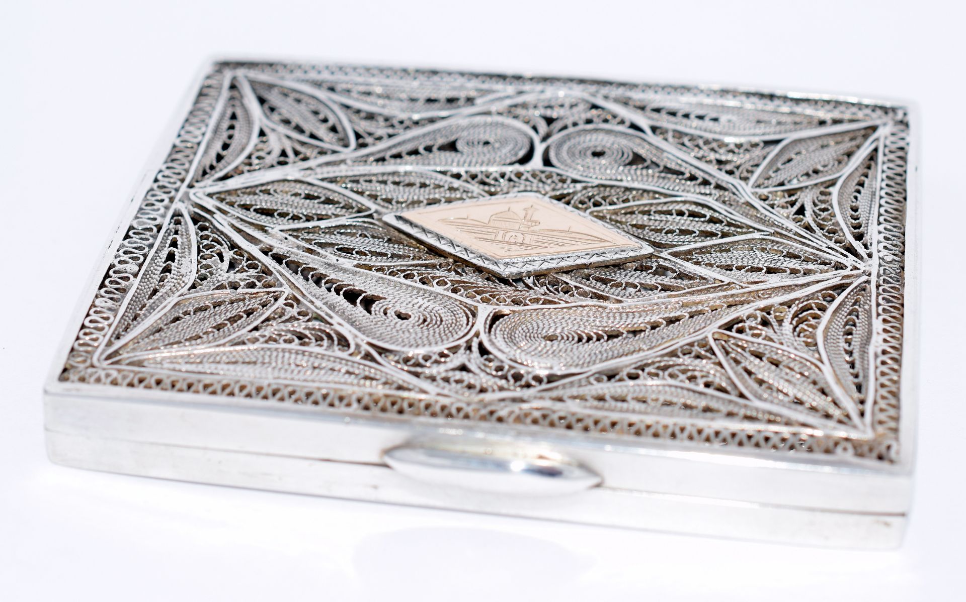Solid Silver Gentleman's Business Card Holder With Gold Feature c1930s - Image 2 of 8