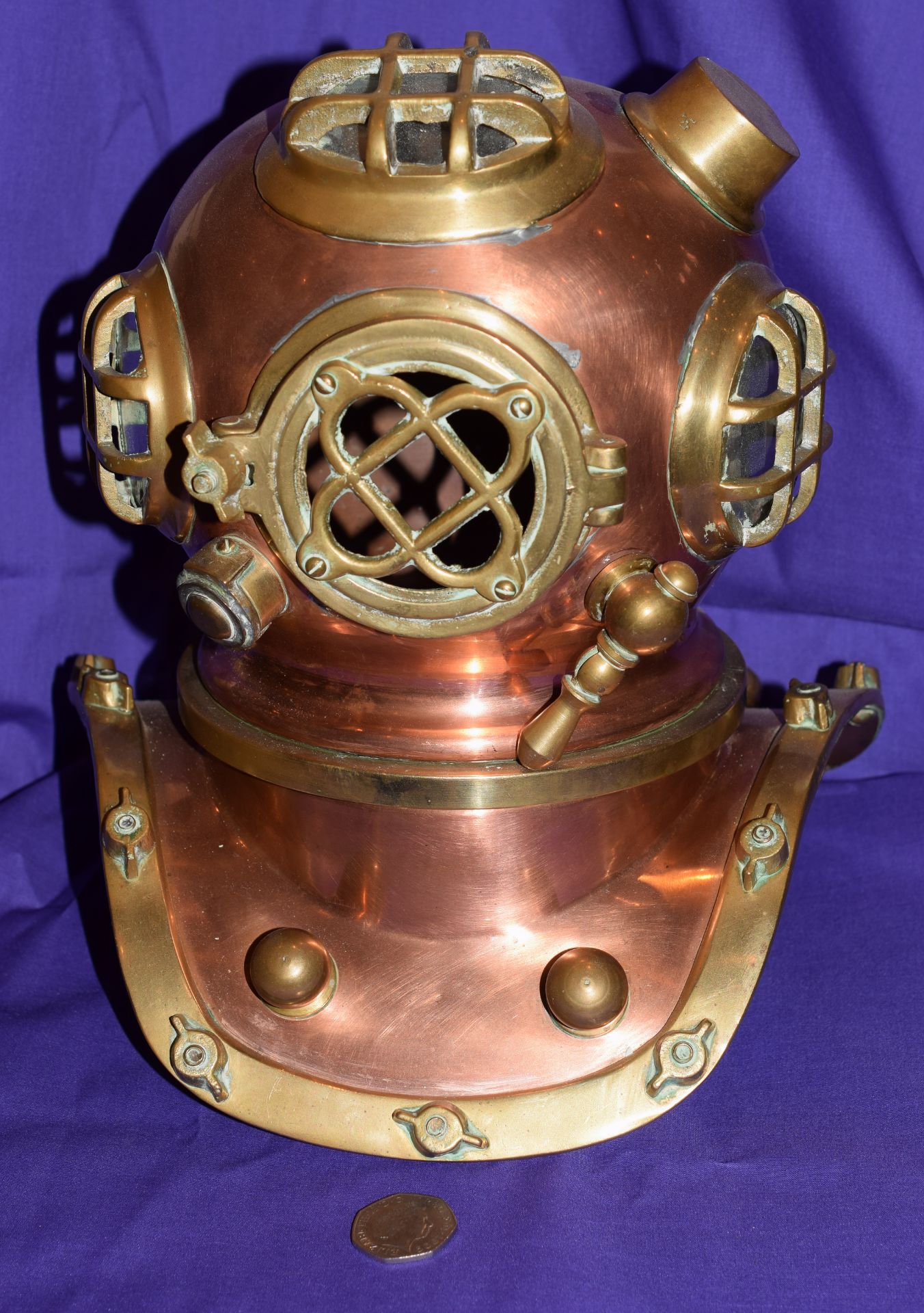 Brass And Copper Model Diving Helmet