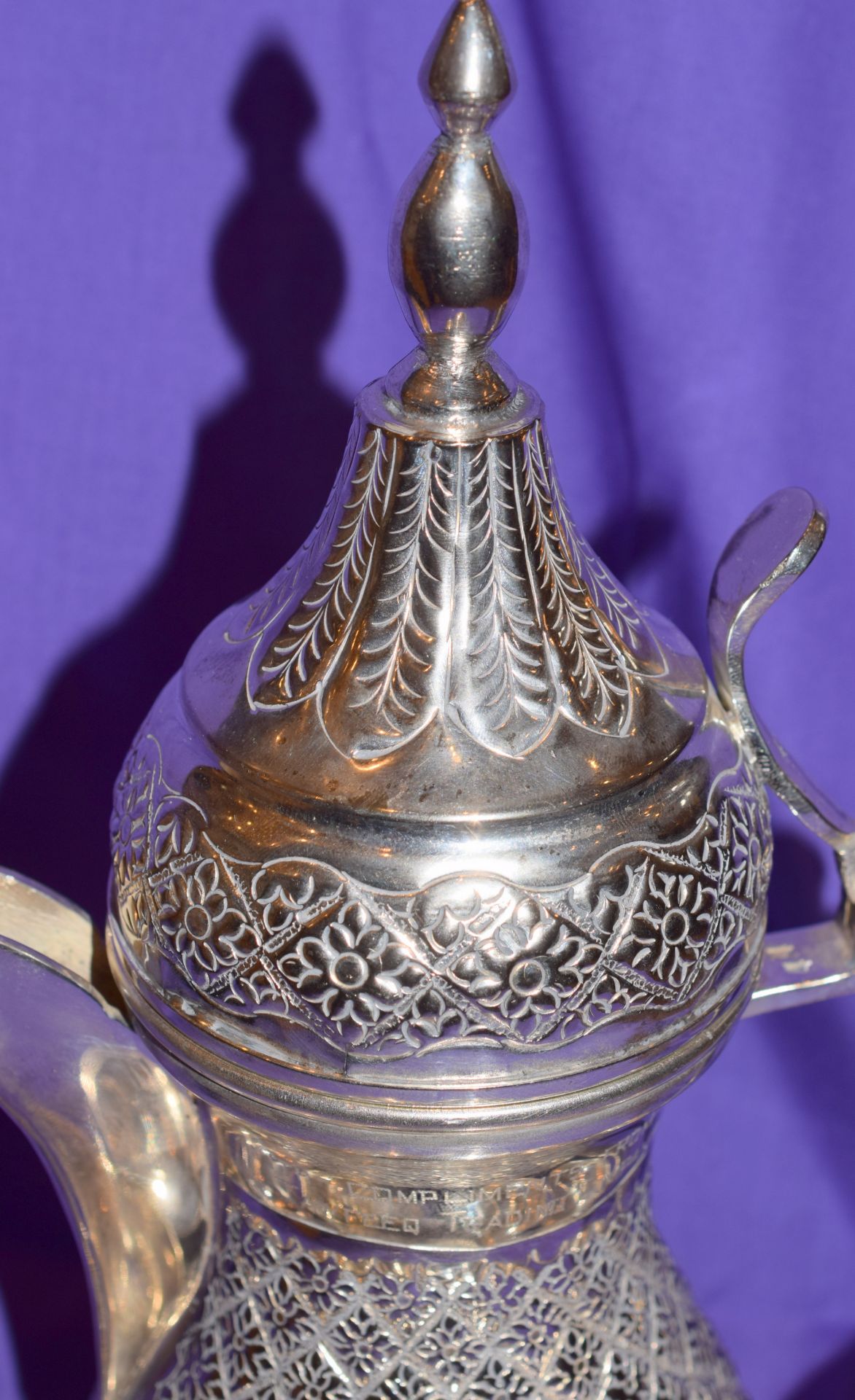 Vintage German Silver Turkish Style Coffee Pot With 6 Cups - Image 3 of 8