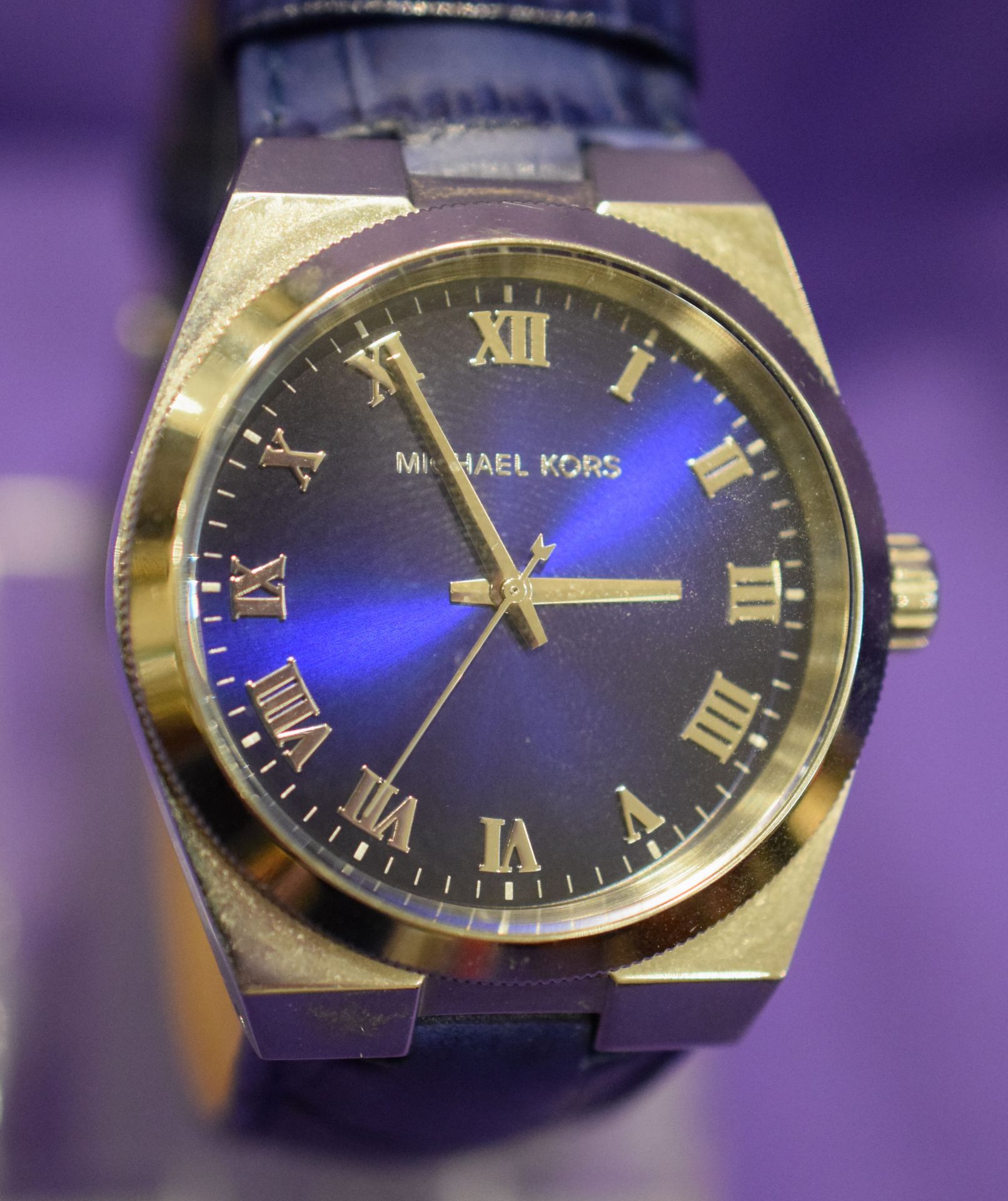 Michael Kors Blue Dial Watch On Blue Strap