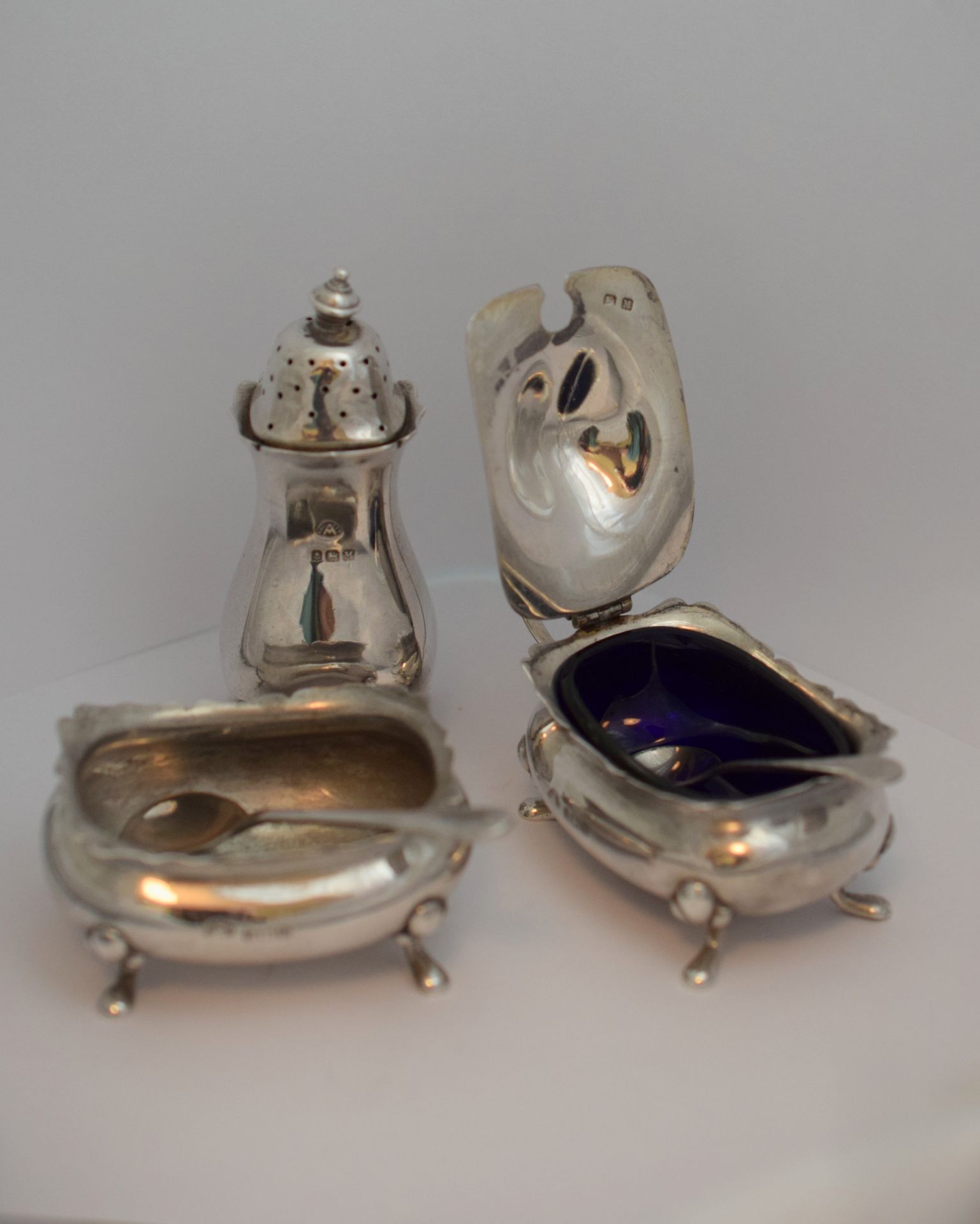 Solid Silver Condiment Set 1951 NO RESERVE! - Image 2 of 7
