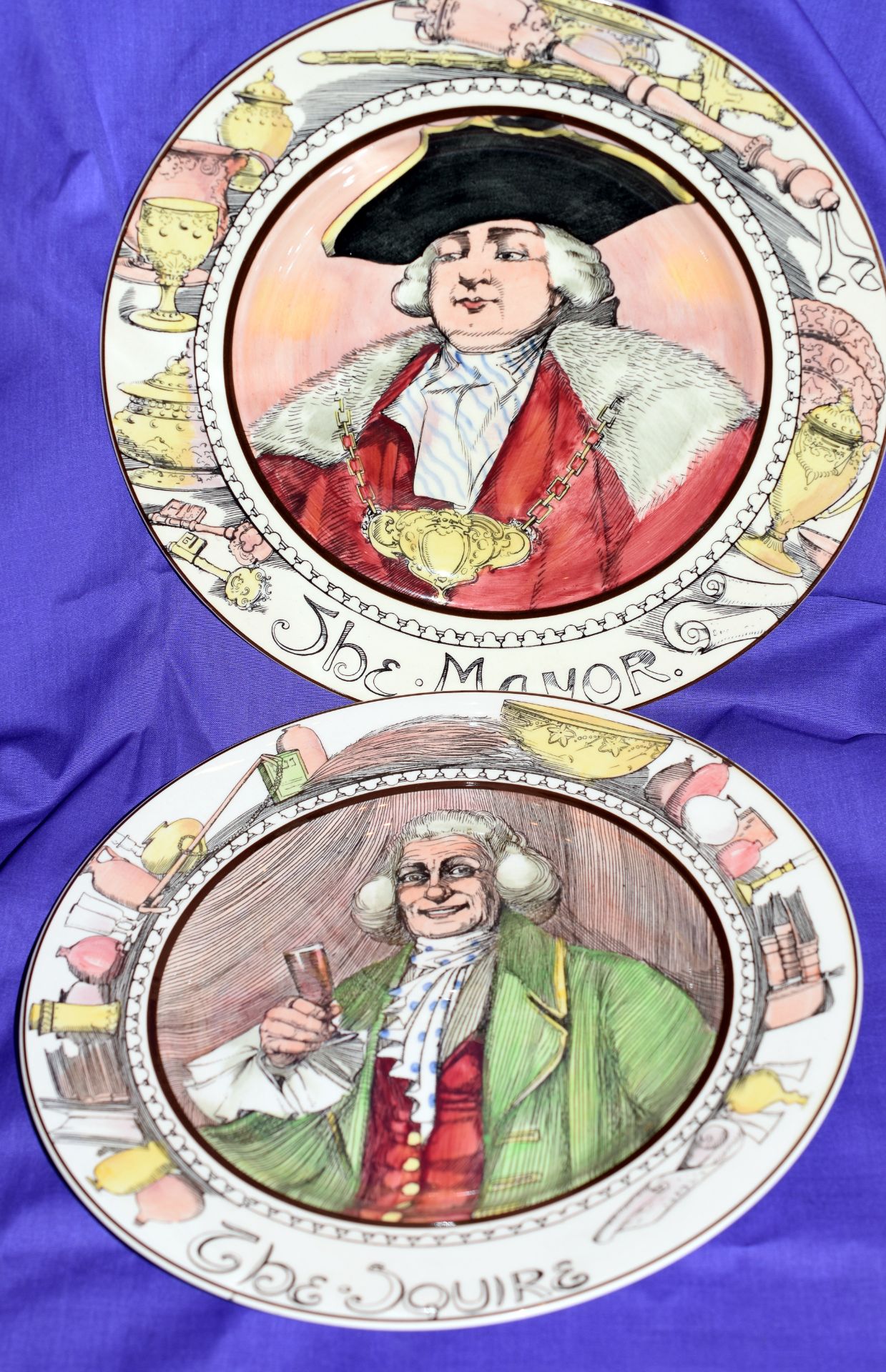 3 Royal Doulton Character Plates Squire Parson Mayor NO RESERVE! - Image 2 of 6