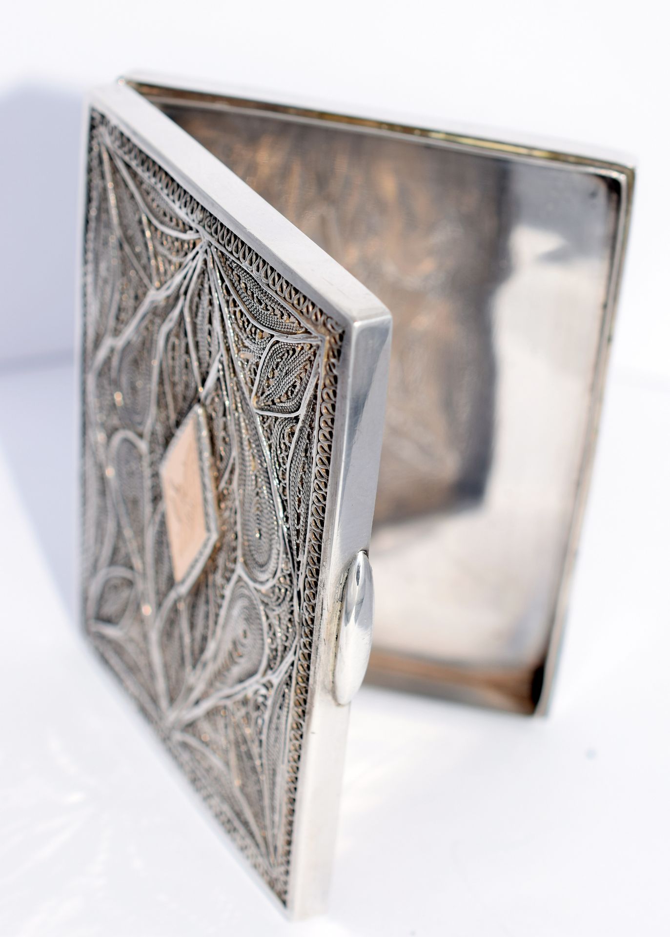 Solid Silver Gentleman's Business Card Holder With Gold Feature c1930s - Image 7 of 8