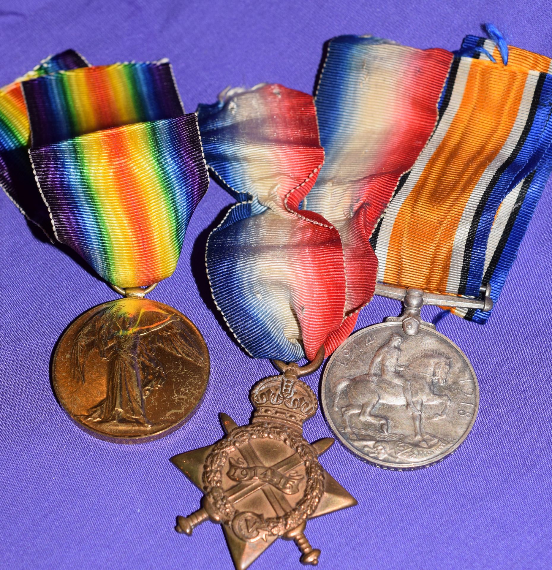 Set Of 3 WW1 Medals With Ribbons - Image 7 of 11