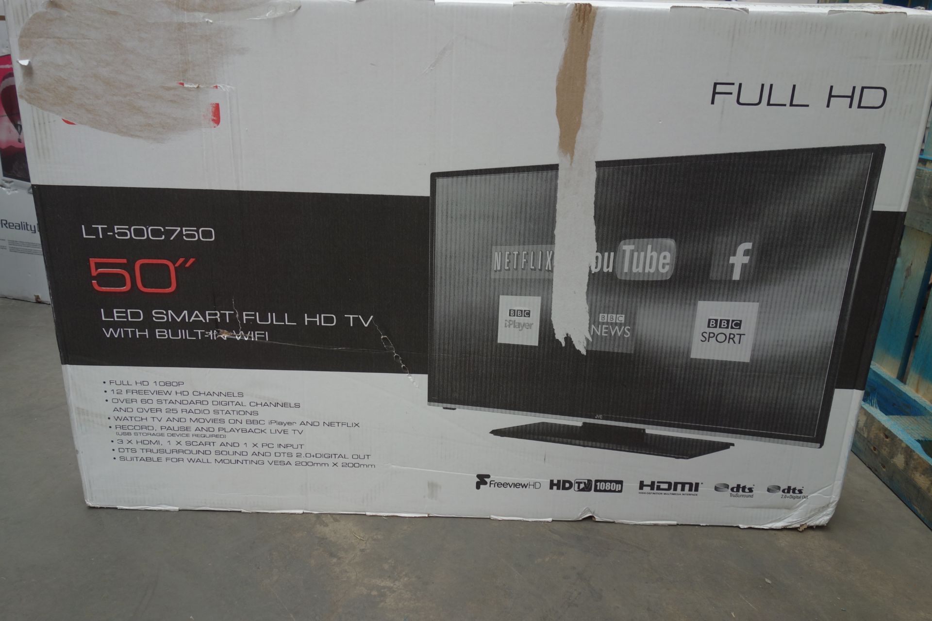 JVC LT-50C750 Smart 50" LED TV. RRP £369. Full HD 1080p Access content on Netflix Tuner: Freeview HD