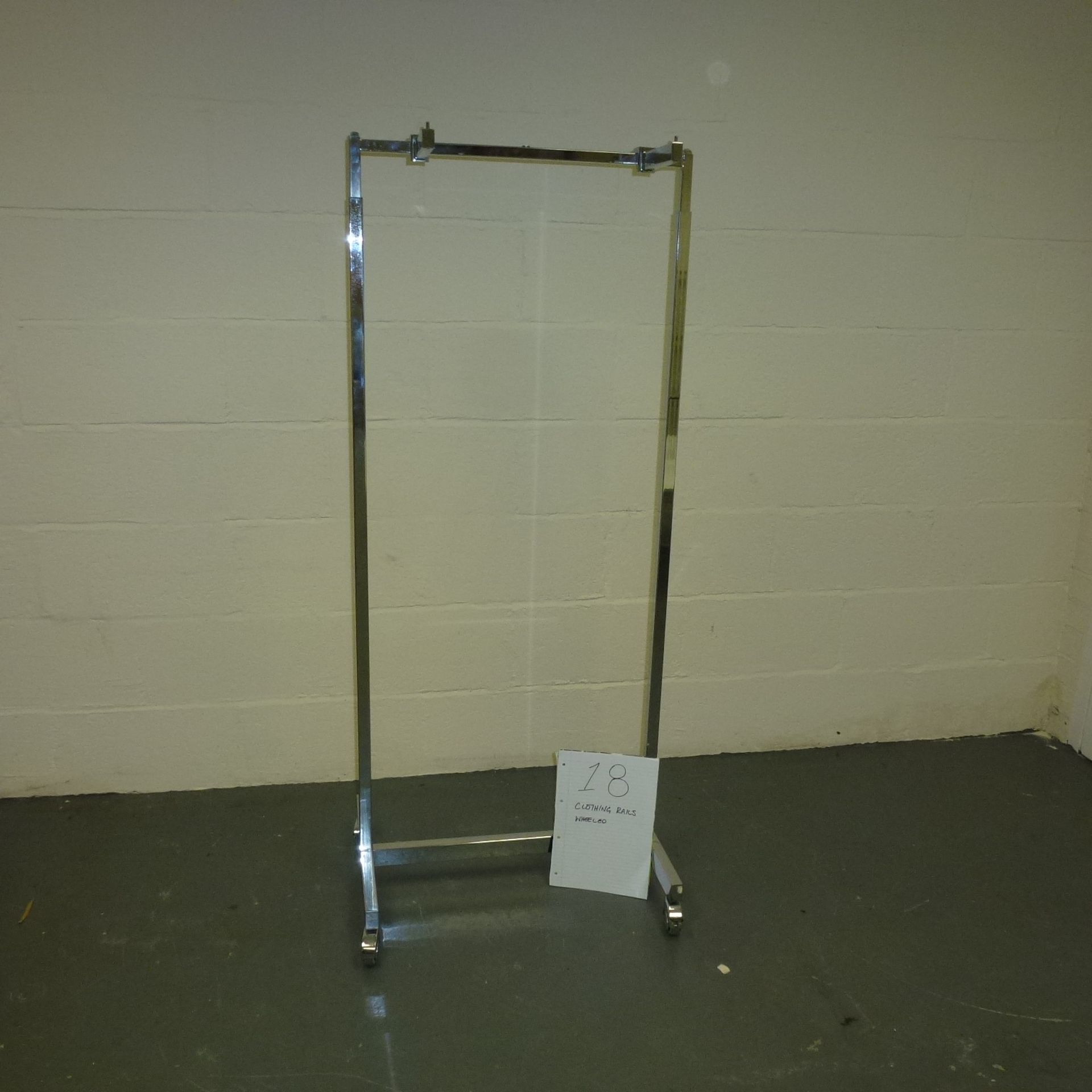 2 x Clothing rails wheeled - adjustable height H x 1200/1500 W x 1000 D x 420