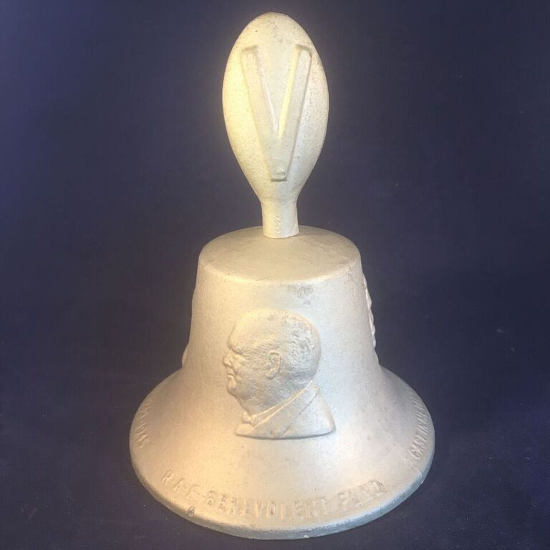 WW2 RAF BENEVOLENT FUND VICTORY BELL CAST IN METAL FROM GERMAN AIRCRAFT SHOT DOWN OVER BRITAIN. - Image 3 of 4