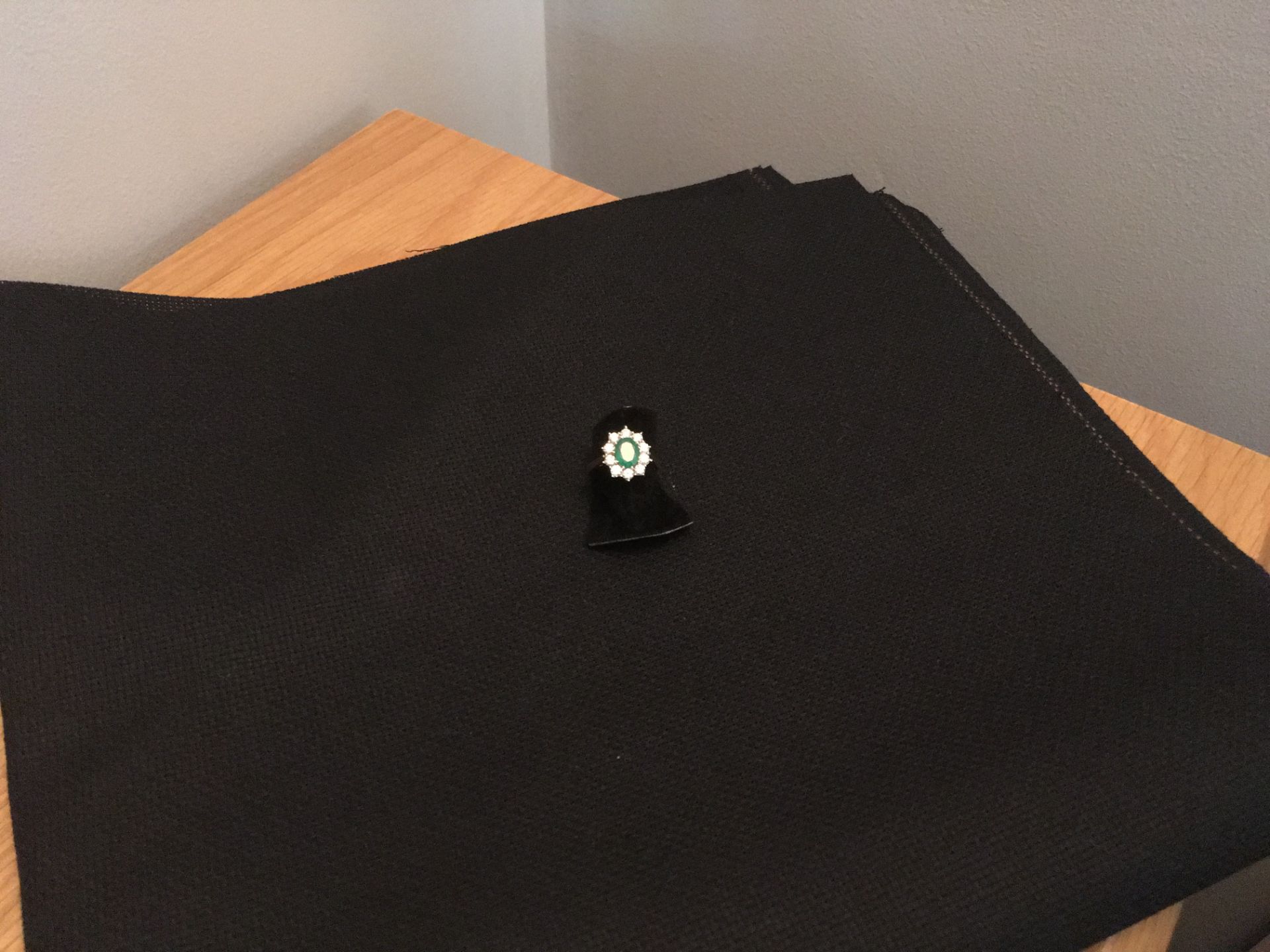 18ct Emerald and 1ct of Diamond Ring