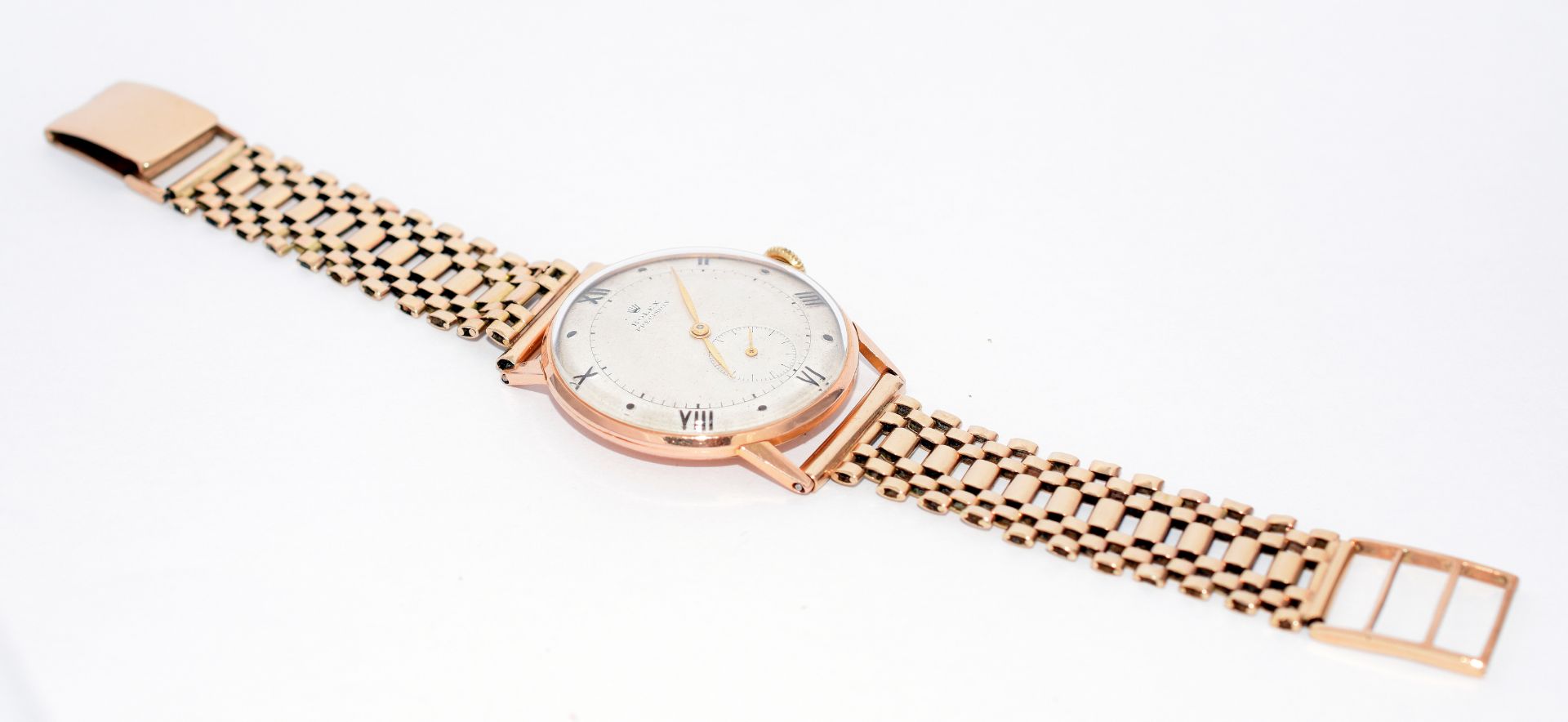 18ct Rose Gold Rolex Precision Cal 3667 on 9ct Rose Gold Bracelet. - Image 6 of 12