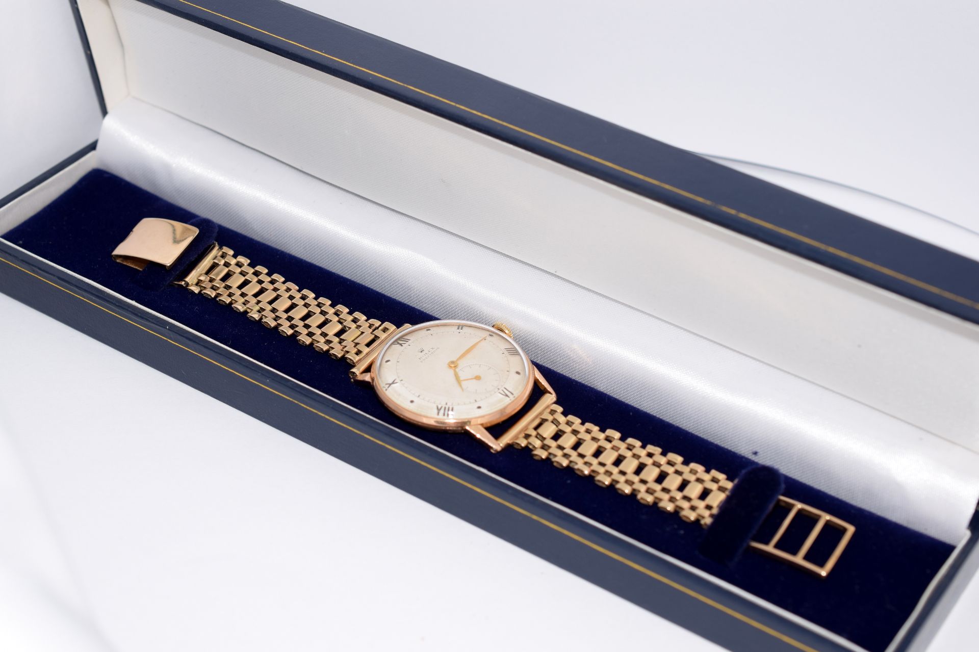 18ct Rose Gold Rolex Precision Cal 3667 on 9ct Rose Gold Bracelet. - Image 11 of 12