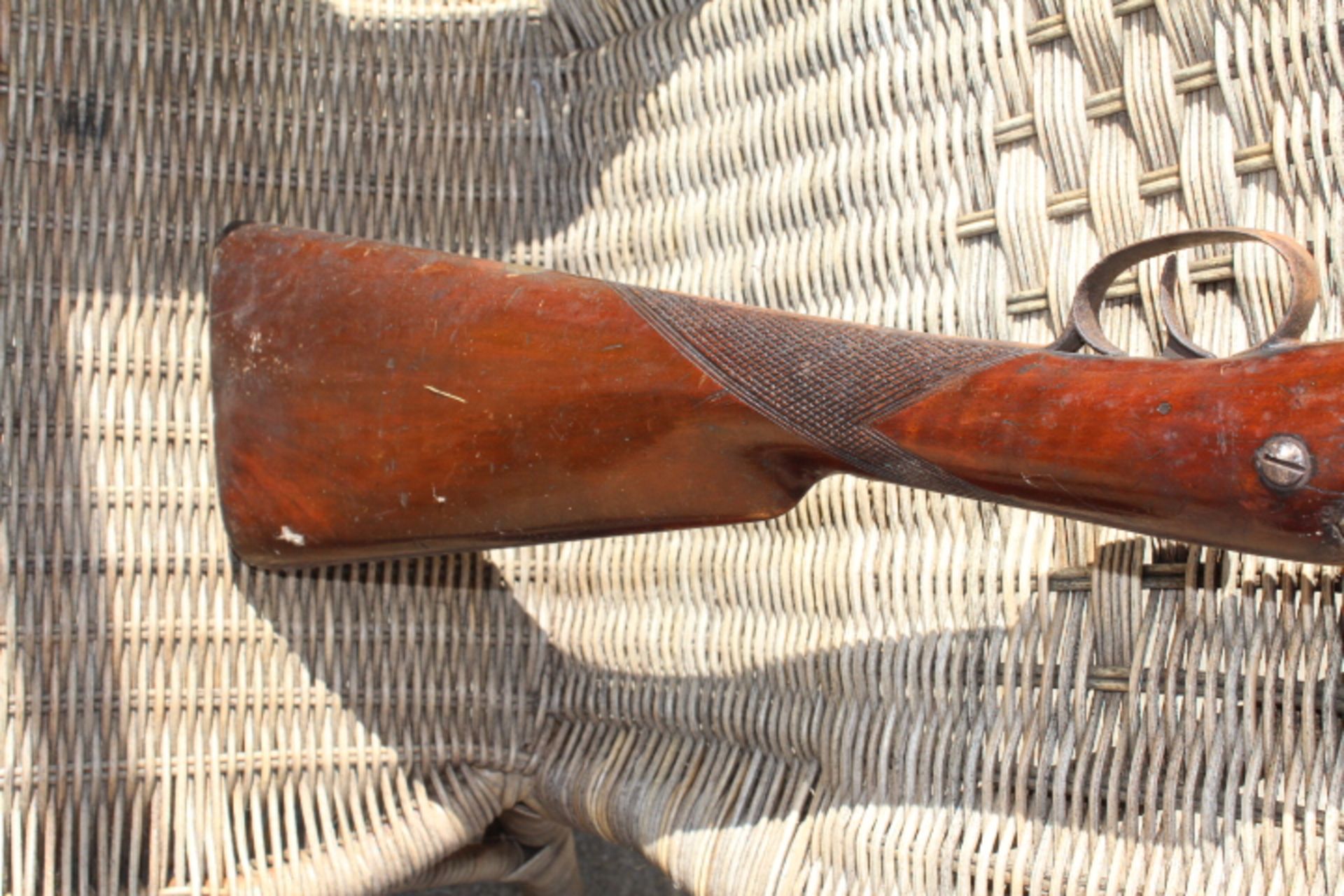 19th Century musket rifle. Great stock on the musket. The overall length is 125cm with the barrel - Image 6 of 8