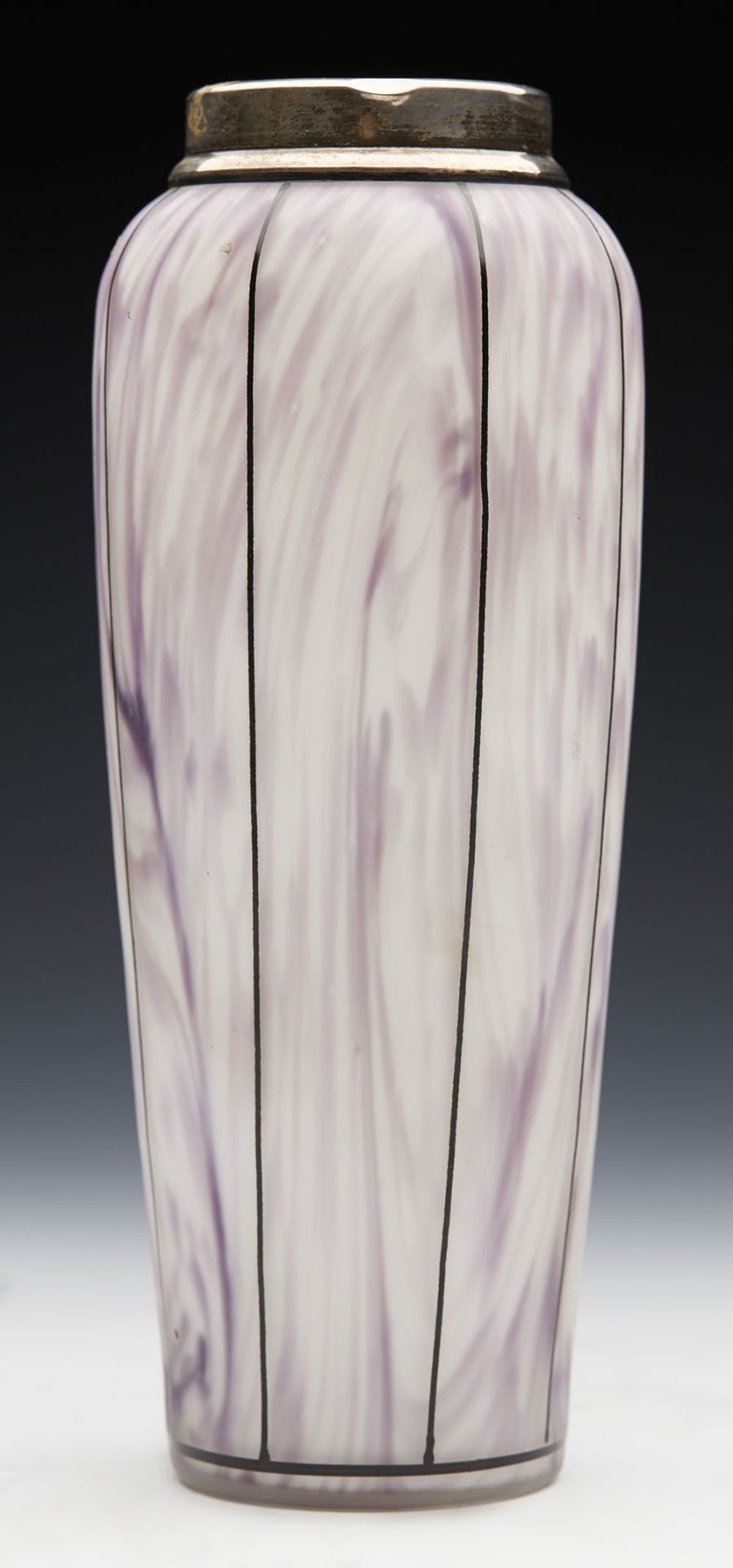 Art Deco Steinschšnau Enameled Art Glass Silver Mounted Vase C.1928 - Image 4 of 10