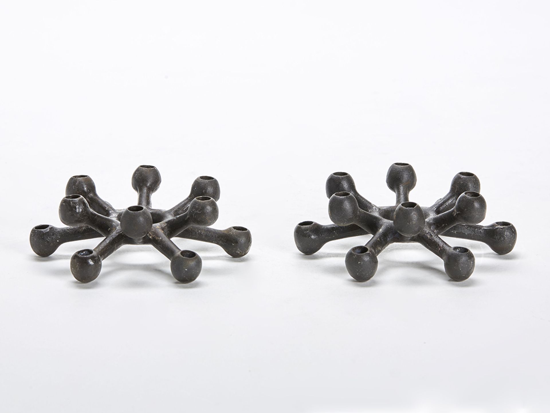 PAIR IRON SPIDER TAPER CANDLESTICKS JENS QUISTGAARD c.1960 - Image 3 of 7