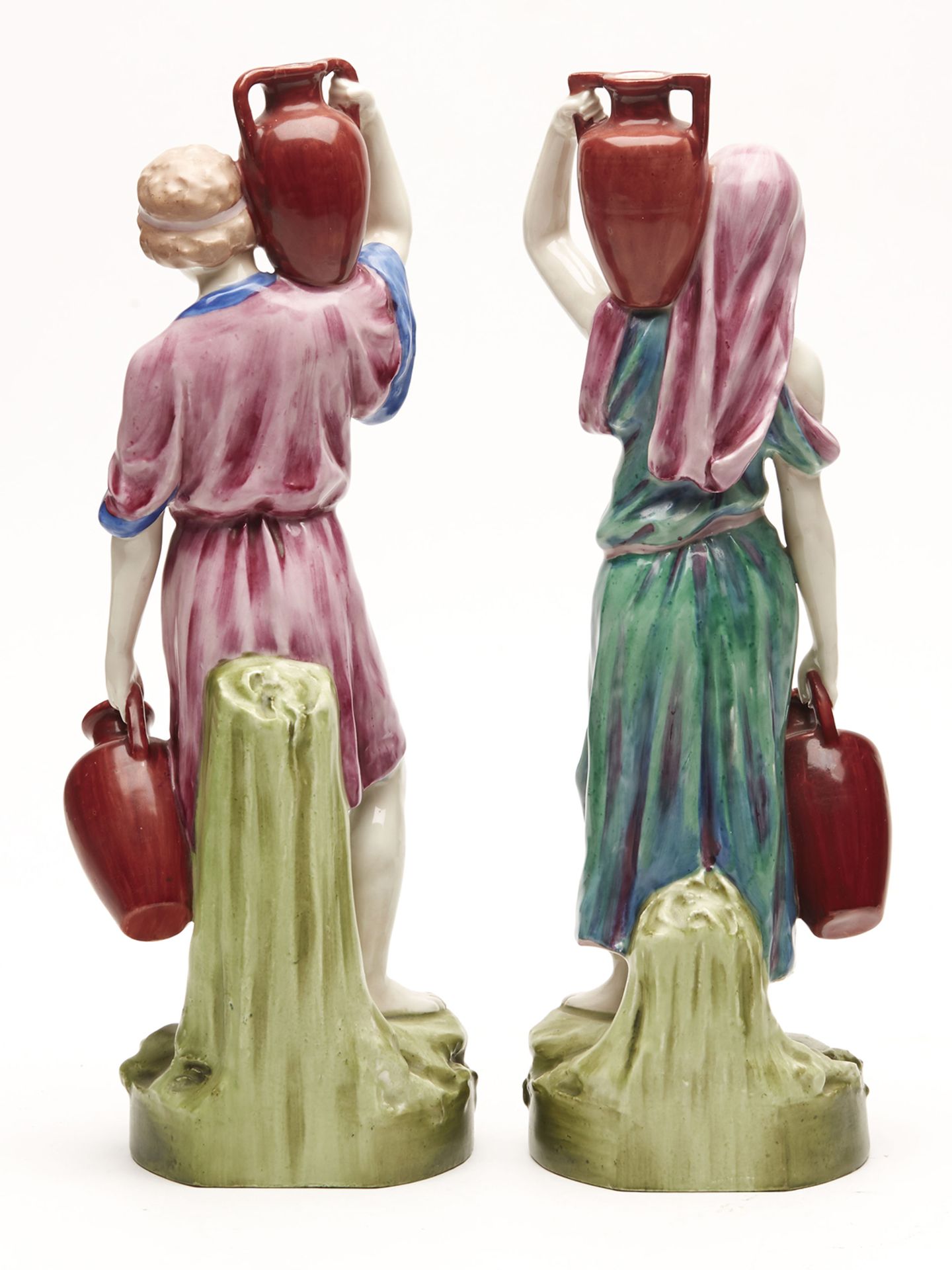 PAIR ANTIQUE ROYAL DUX PAINTED WATER CARRIER FIGURES c.1900 - Image 4 of 13