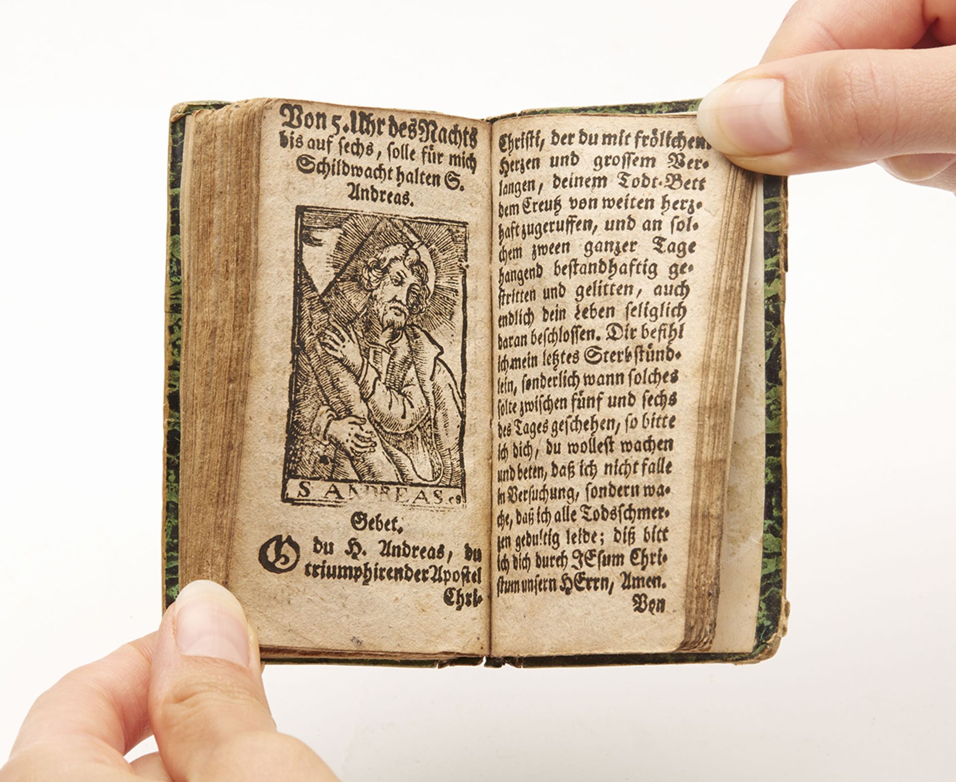 RARE GERMAN ILLUSTRATED MINIATURE PRAYER BOOK c.1647