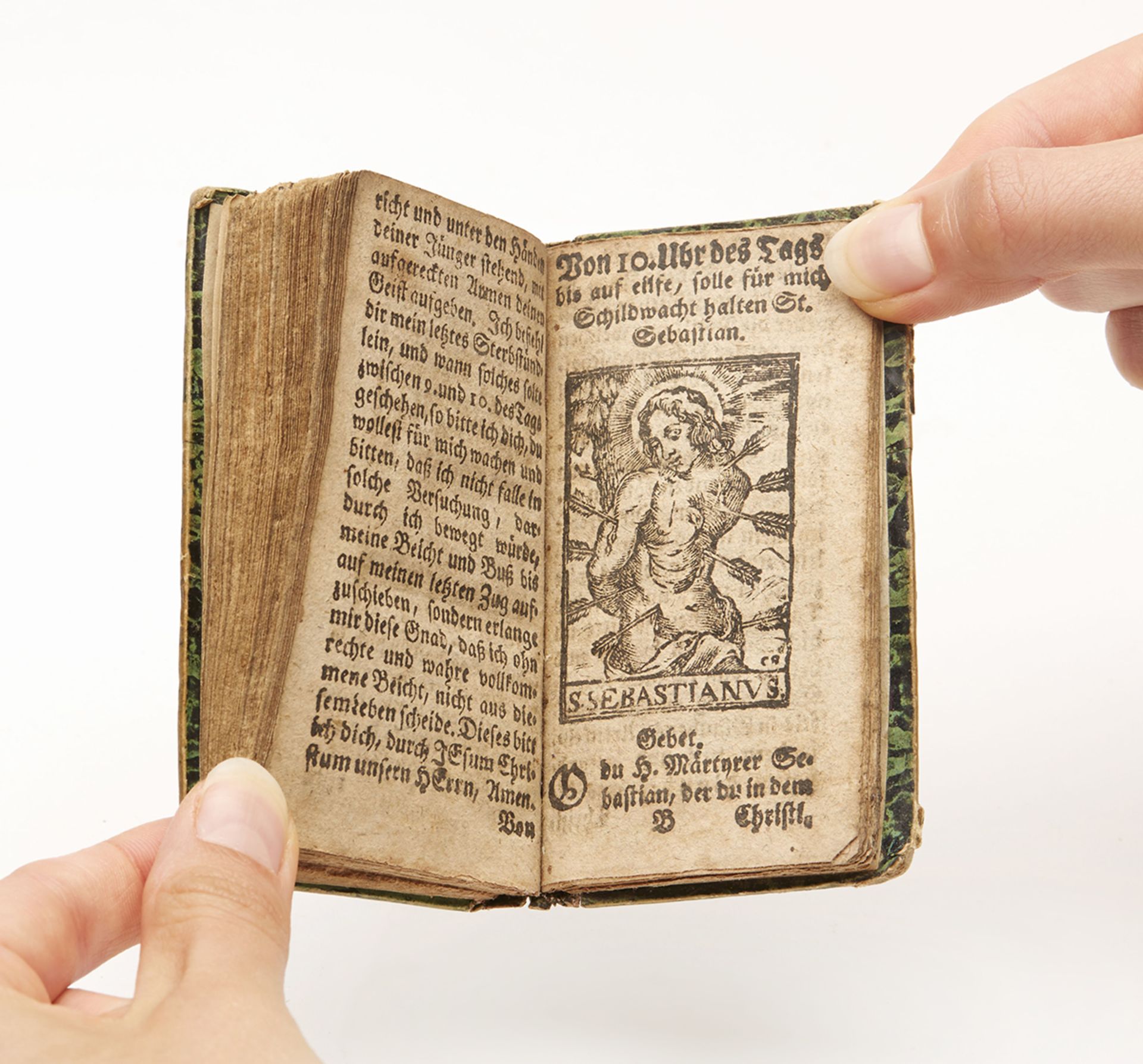 RARE GERMAN ILLUSTRATED MINIATURE PRAYER BOOK c.1647 - Image 6 of 9