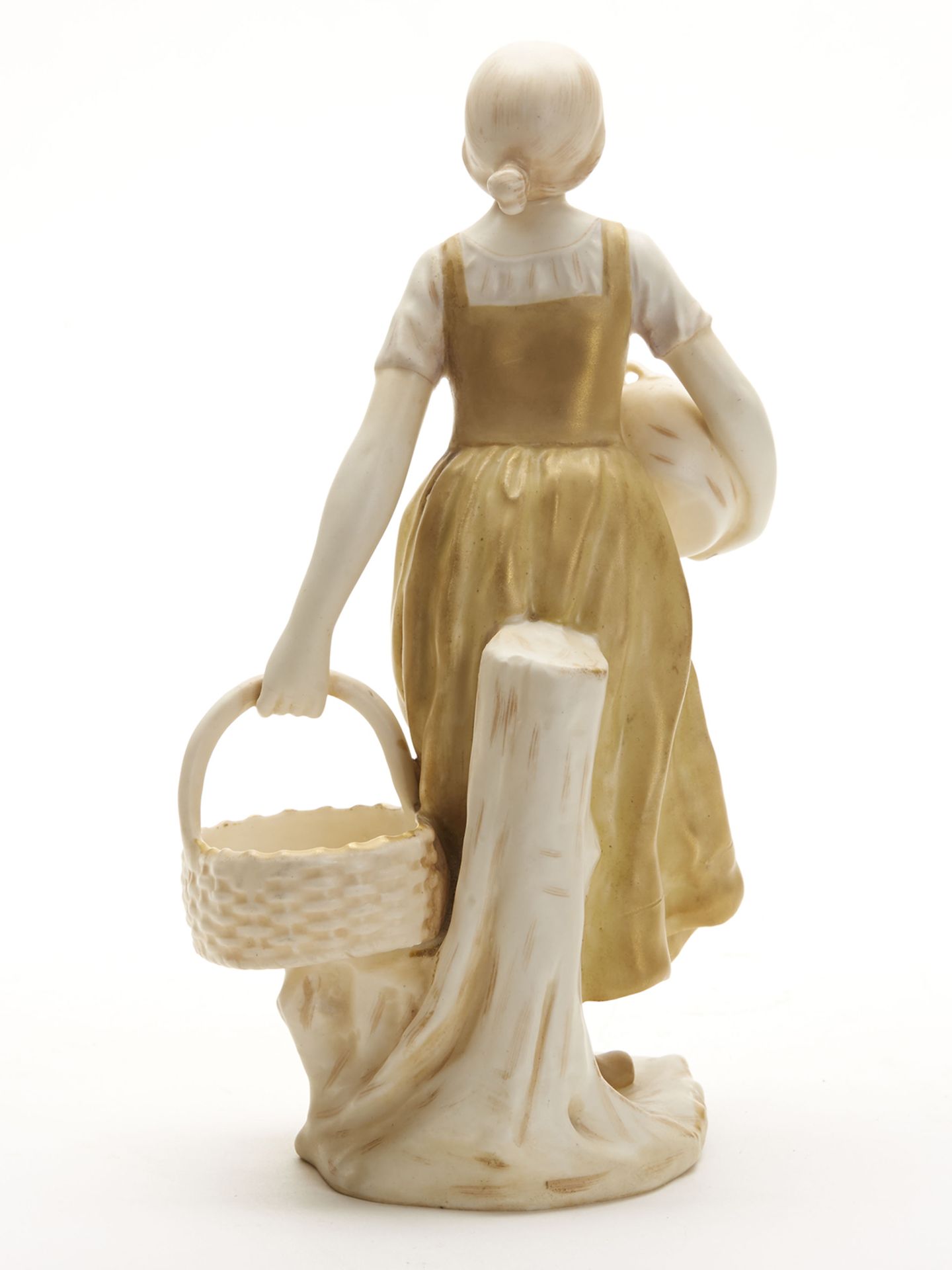 ANTIQUE ROYAL VIENNA GIRL WITH BASKET ERNST WAHLISS FIGURE - Image 3 of 8