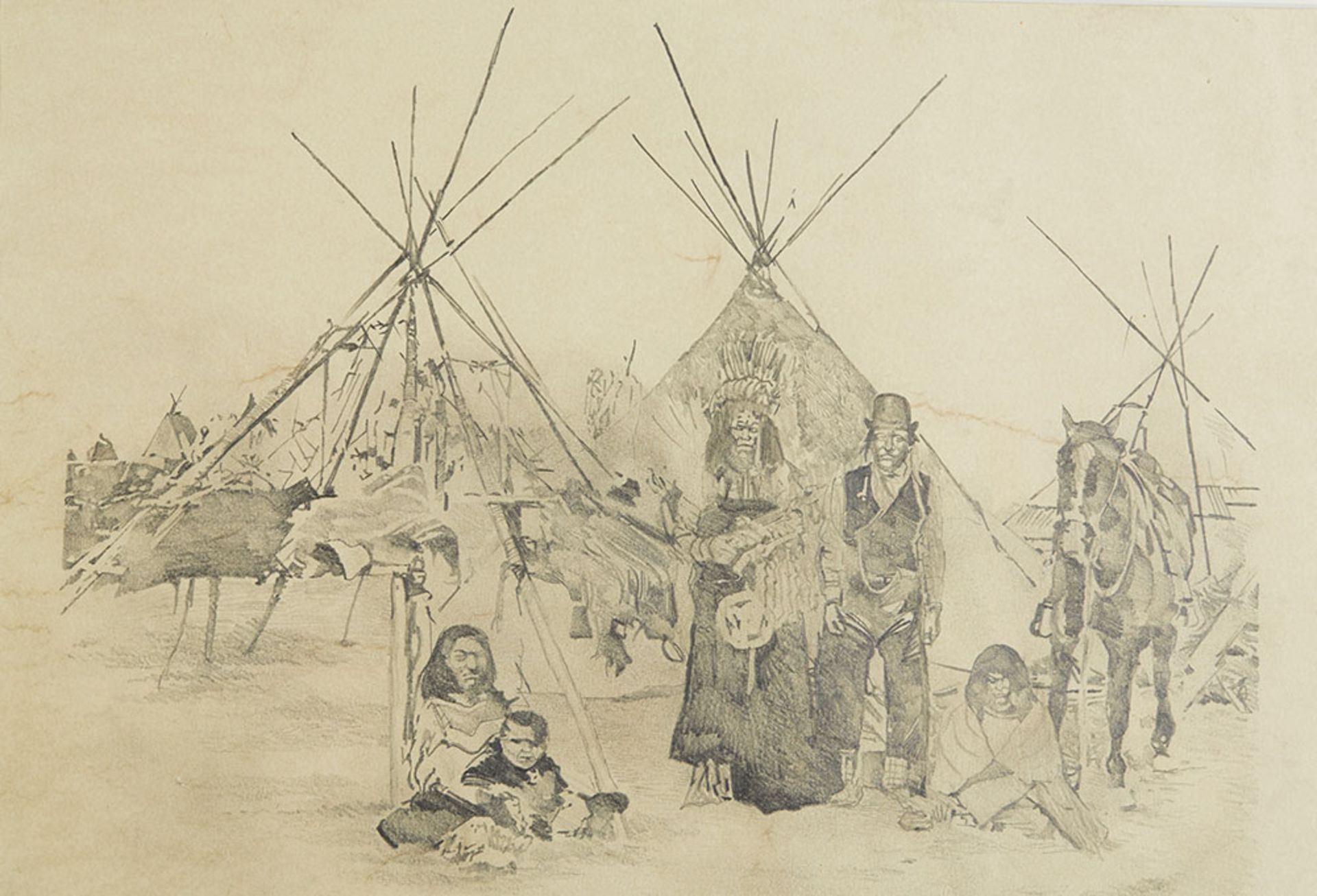 Campaign Drawing Of Native American Reservation 19Th/20Th C. - Image 2 of 5