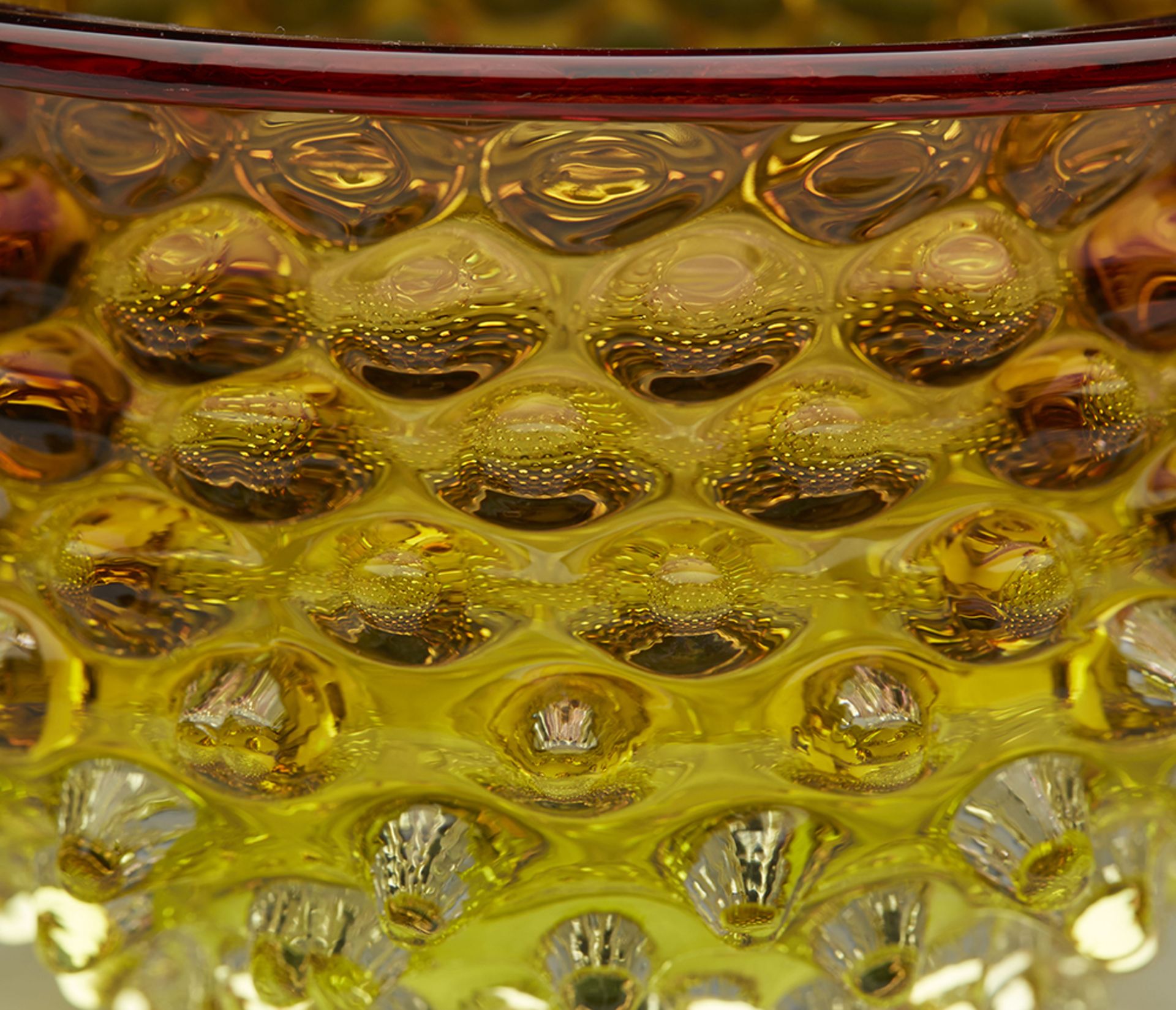 CZECH PRACHEN ART GLASS HOBNAIL BOWL BY FRANTISEK KOUDELKA c.1960 - Image 2 of 8