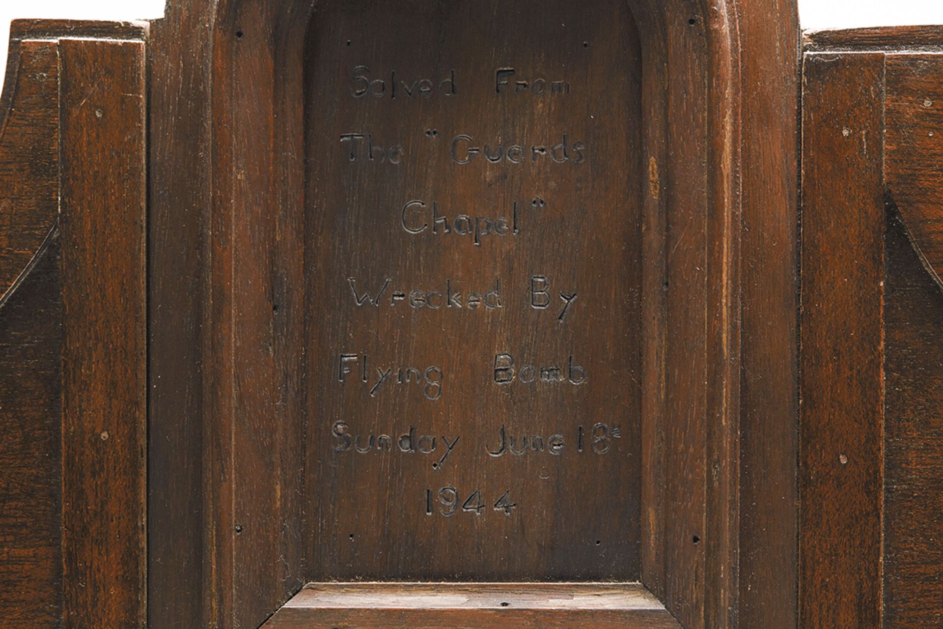 WWII CARVED WOOD AMBULANCE CLOCK C.1943 - Image 8 of 9