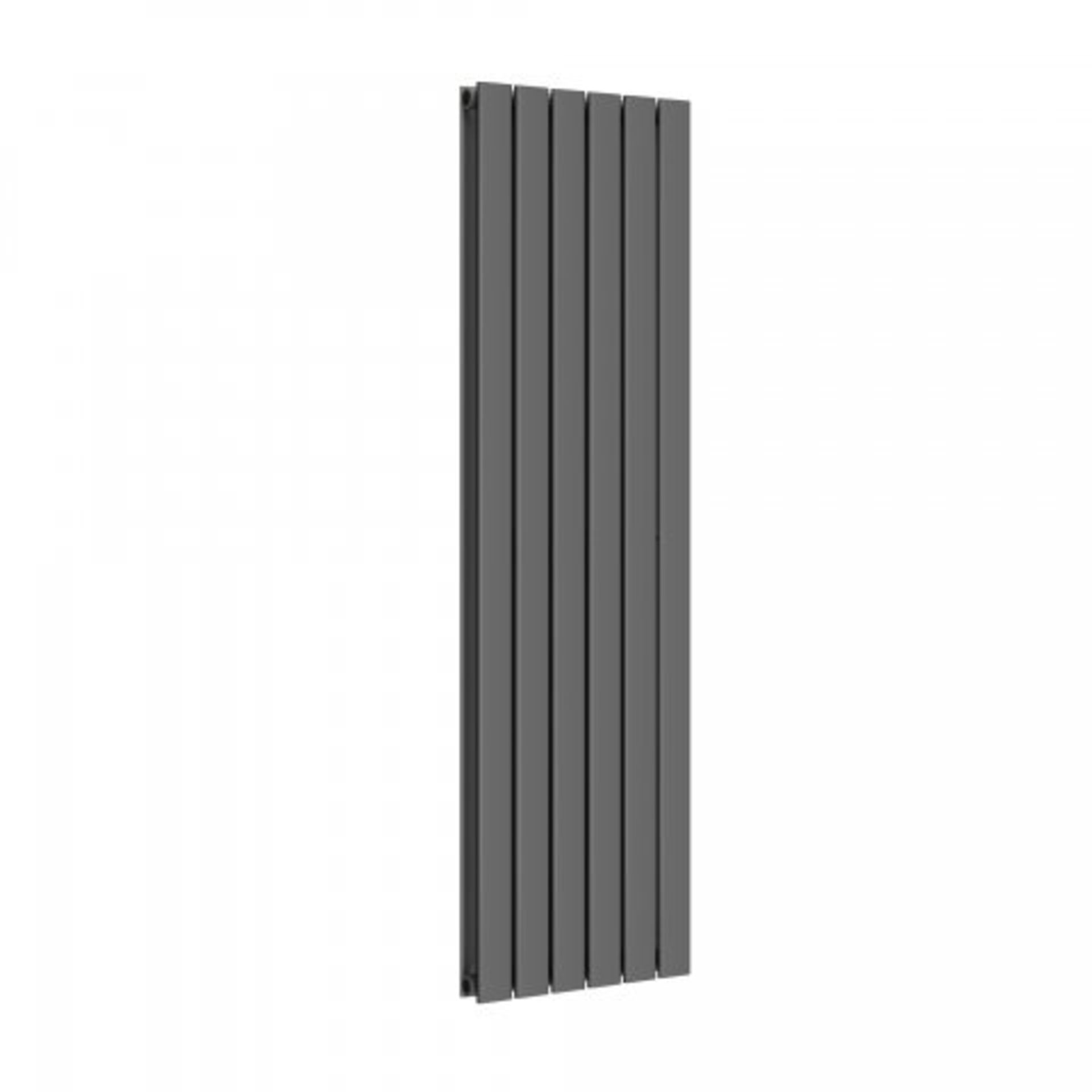 (N12) 1600x452mm Anthracite Double Flat Panel Vertical Radiator - Thera Range. RRP £474.99. Our - Image 2 of 3