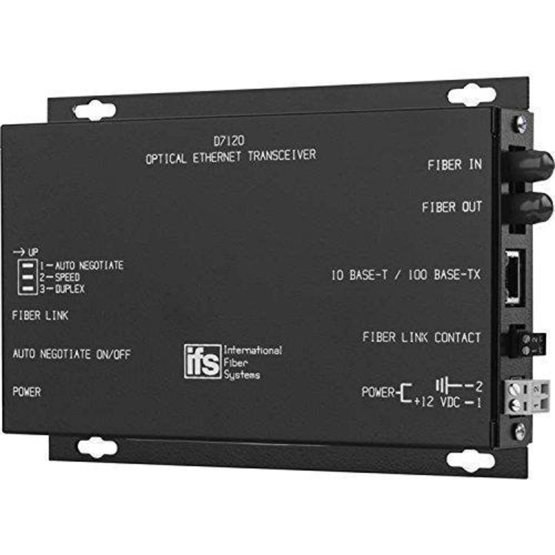 IFS D7120 Ethernet Optical Transceiver (10/100 Mbps Auto-Sensing) NIB