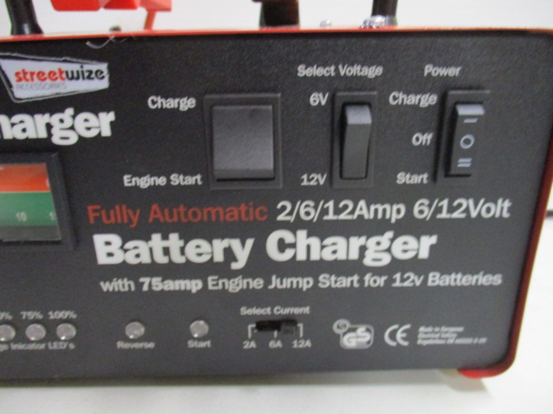 New Streetwize SW75JS fully automatic 2/6/12amp 6/12V battery charger with 75amp jump start unboxed - Image 2 of 4
