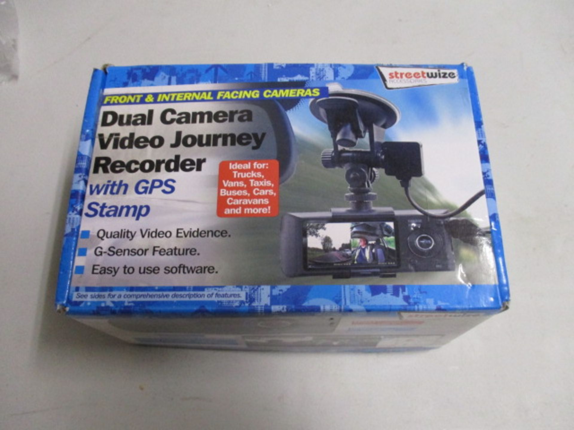 Streetwize Dual Camera video journey recorderwith GPS stamp boxed complete with accessories as