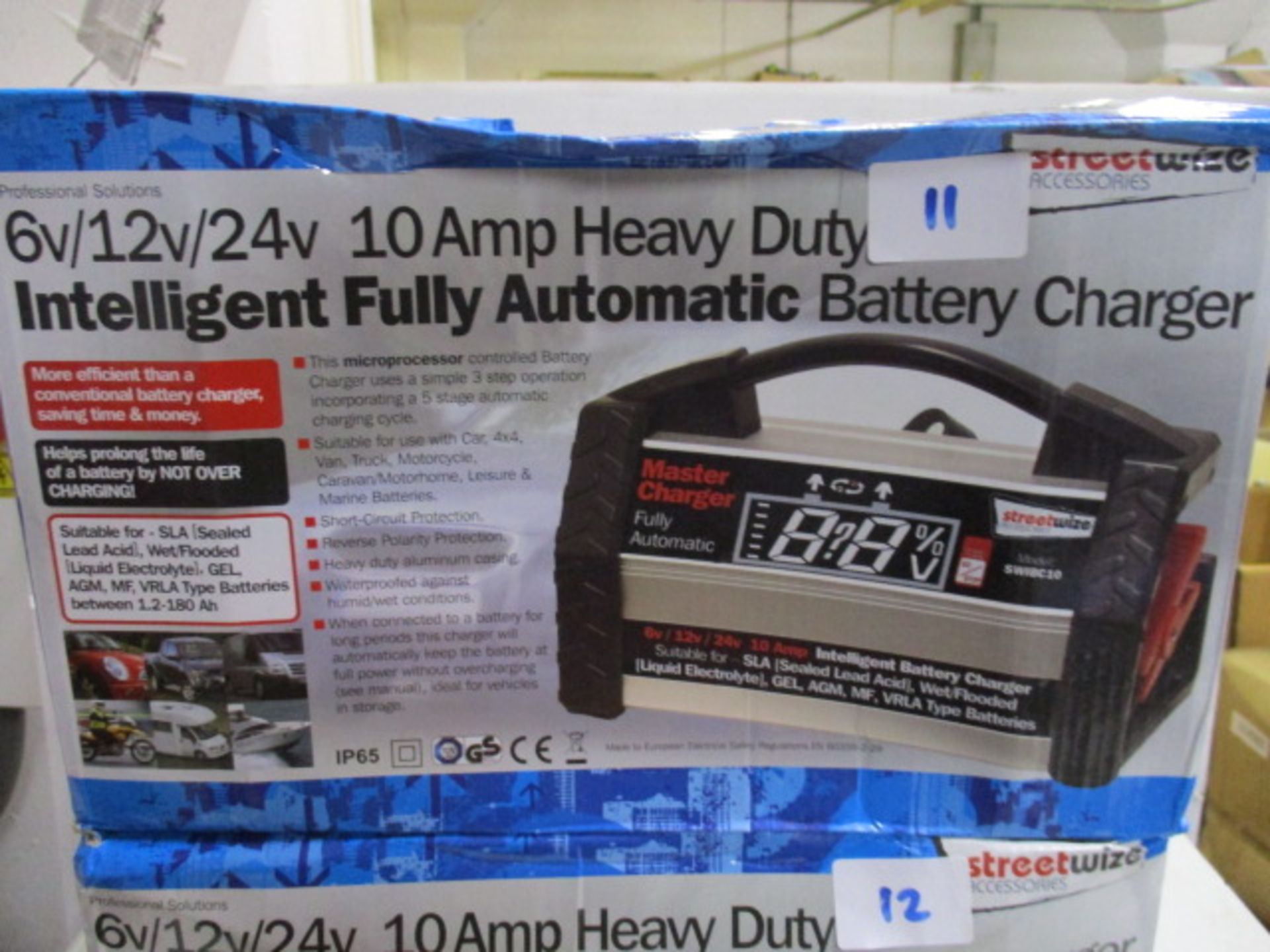 Brand new Streetwize 6/12/24V 10 amp heavy duty intelligent fully automatic battery charger Model:
