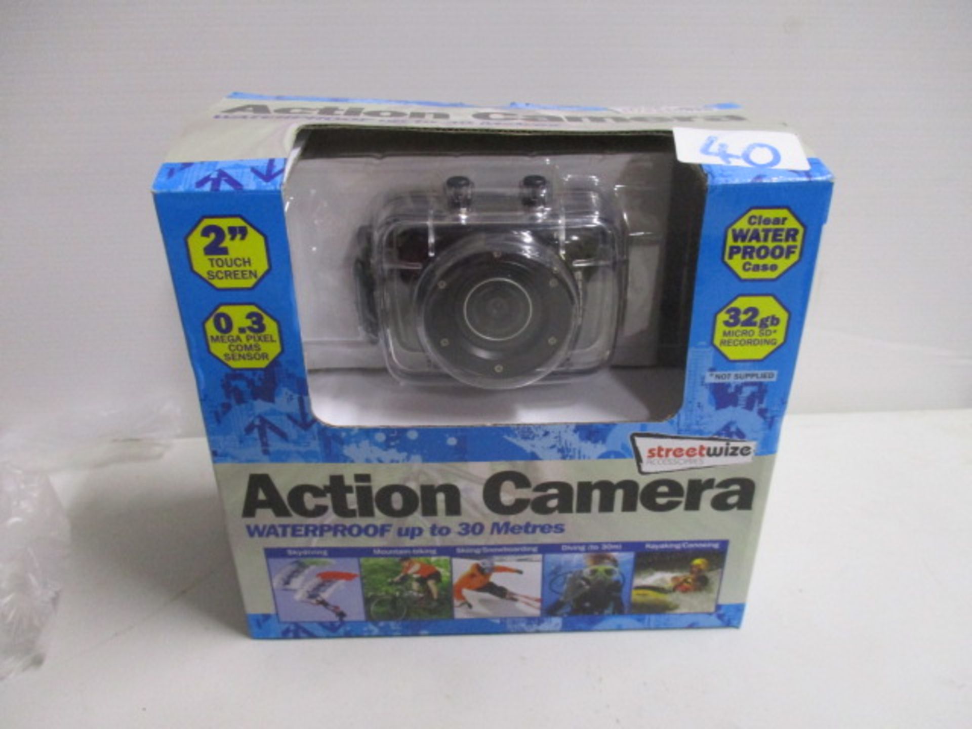 Streetwize waterproof Action Camera upto 30 metres boxed and complete with accessories looks unused
