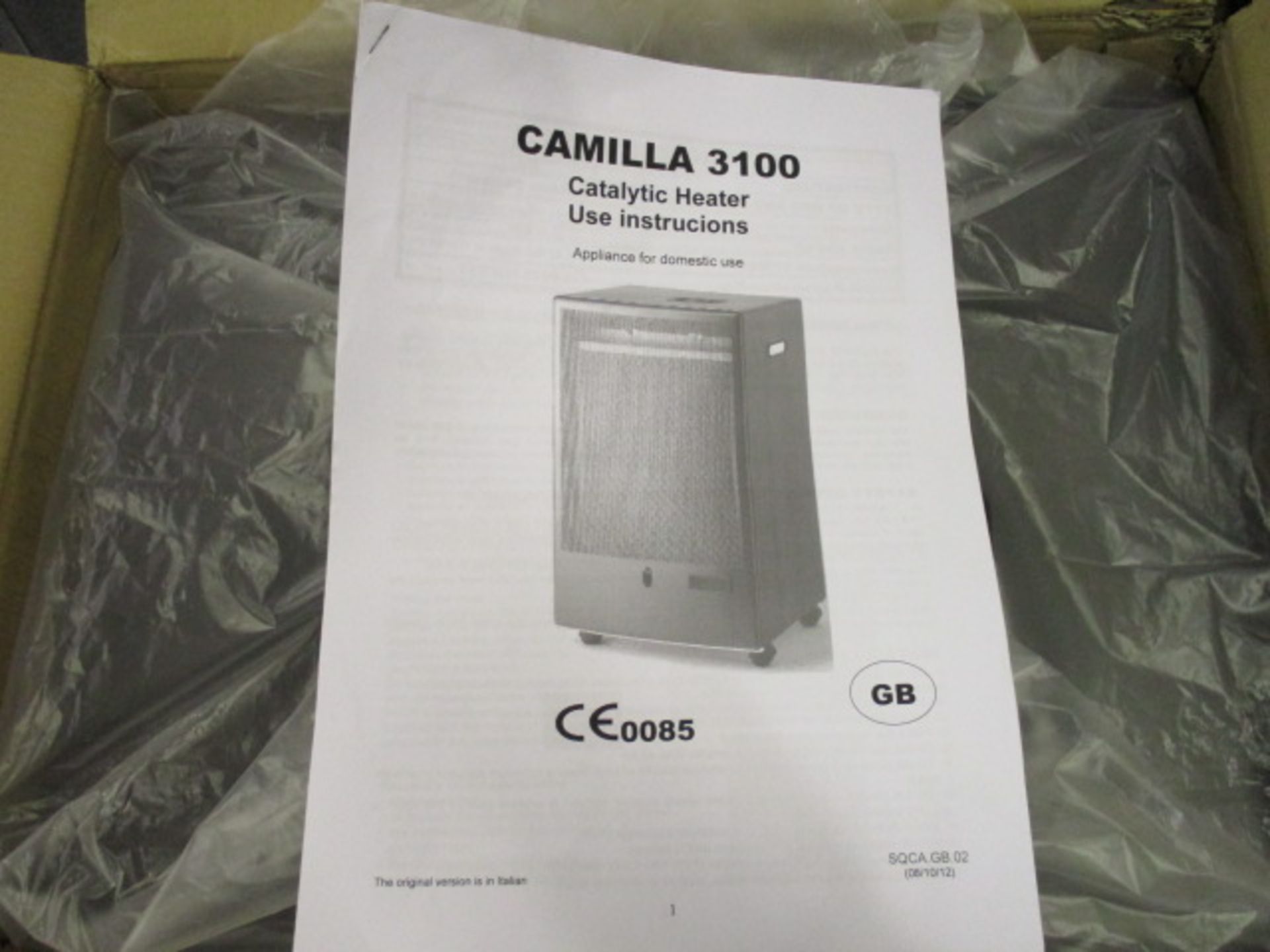 Camilla 3100 Catalytic gas heater brand new in box slight dent on inner base of unit RRP £119.99 - Image 3 of 7