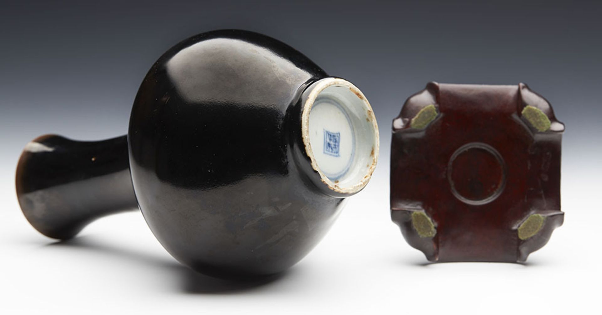 Antique Chinese Kangxi Brown/Black Glazed Bottle Vase 1662-1722 - Image 3 of 8