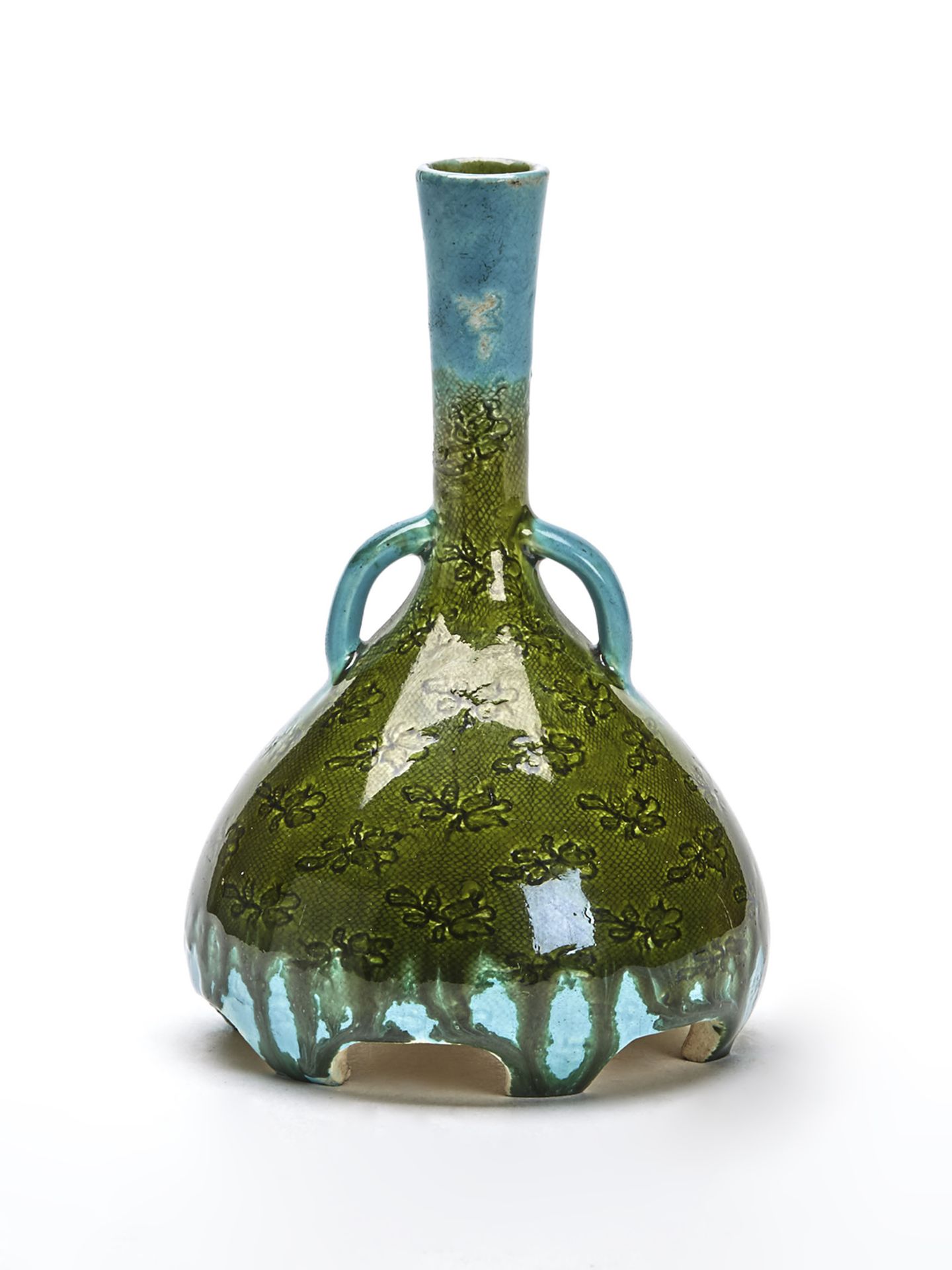 AESTHETIC MOVEMENT DOULTON LAMBETH DRIP GLAZE VASE 1887 - Image 2 of 8