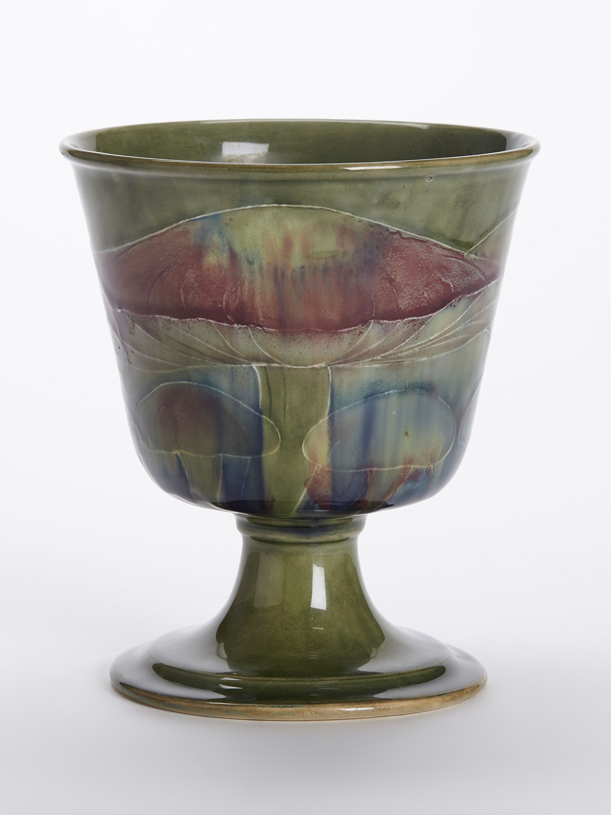 EXTREMELY RARE MOORCROFT CLAREMONT GOBLET VASE c.1903 - Image 3 of 9