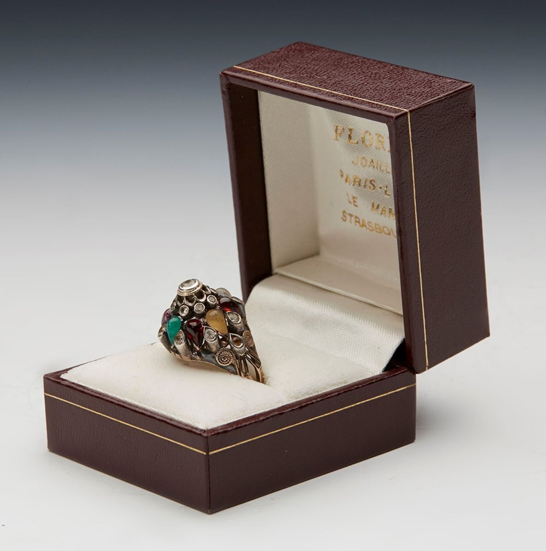 Vintage Thai Princess Ring Set With Semi Precious Stones C.1930 - Image 6 of 6