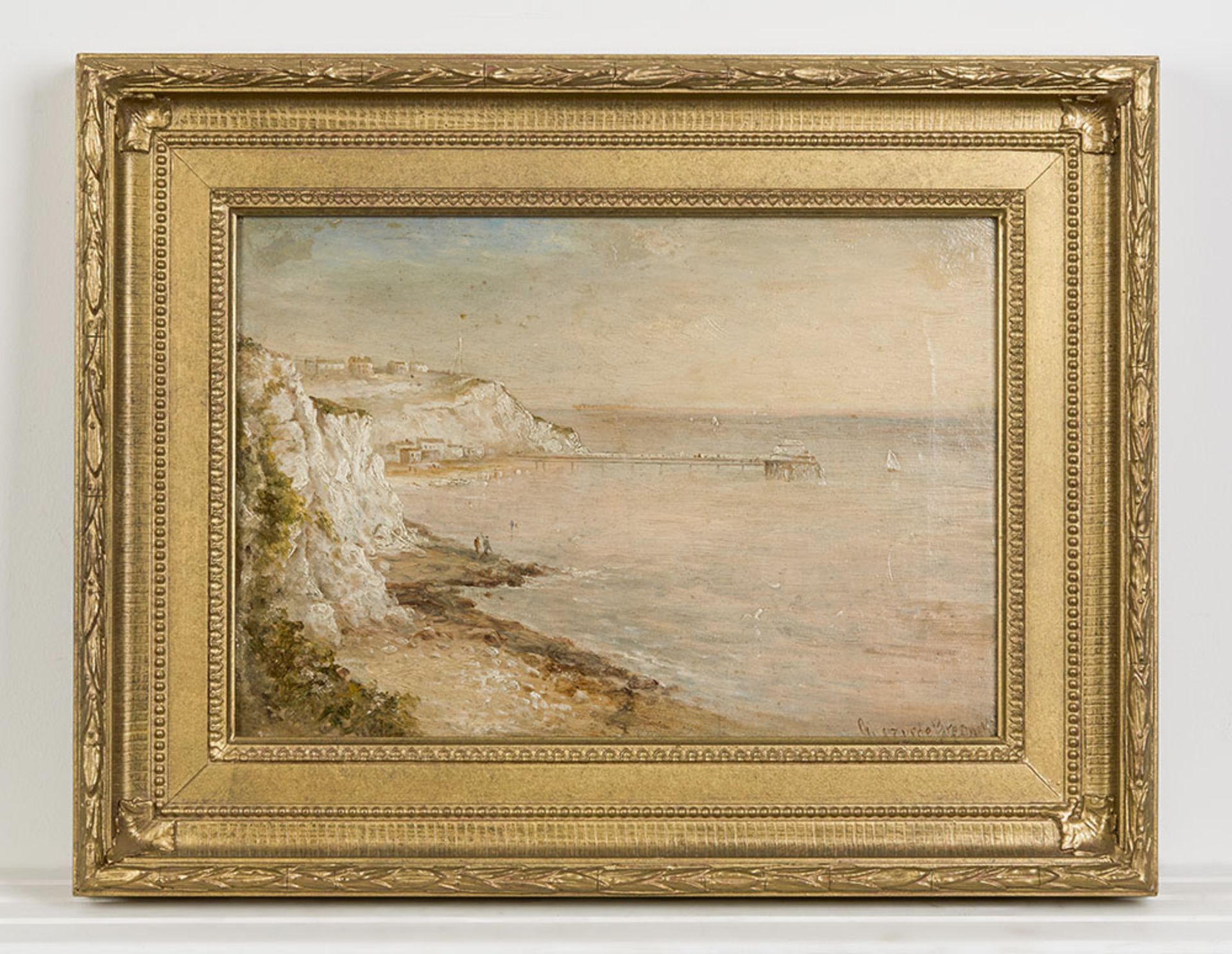 Gustave De Breanski, Coastline Oil On Canvas, 19th C. - Image 10 of 12