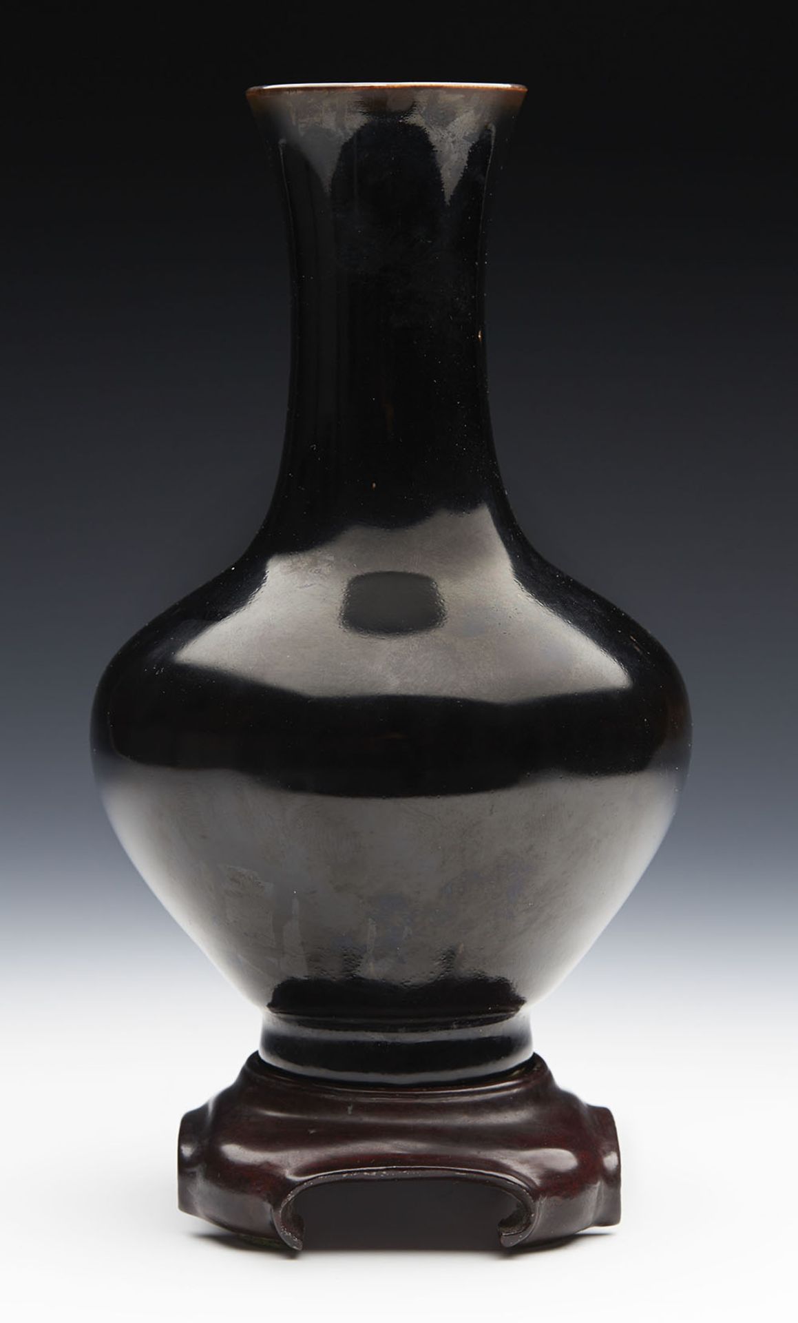 Antique Chinese Kangxi Brown/Black Glazed Bottle Vase 1662-1722