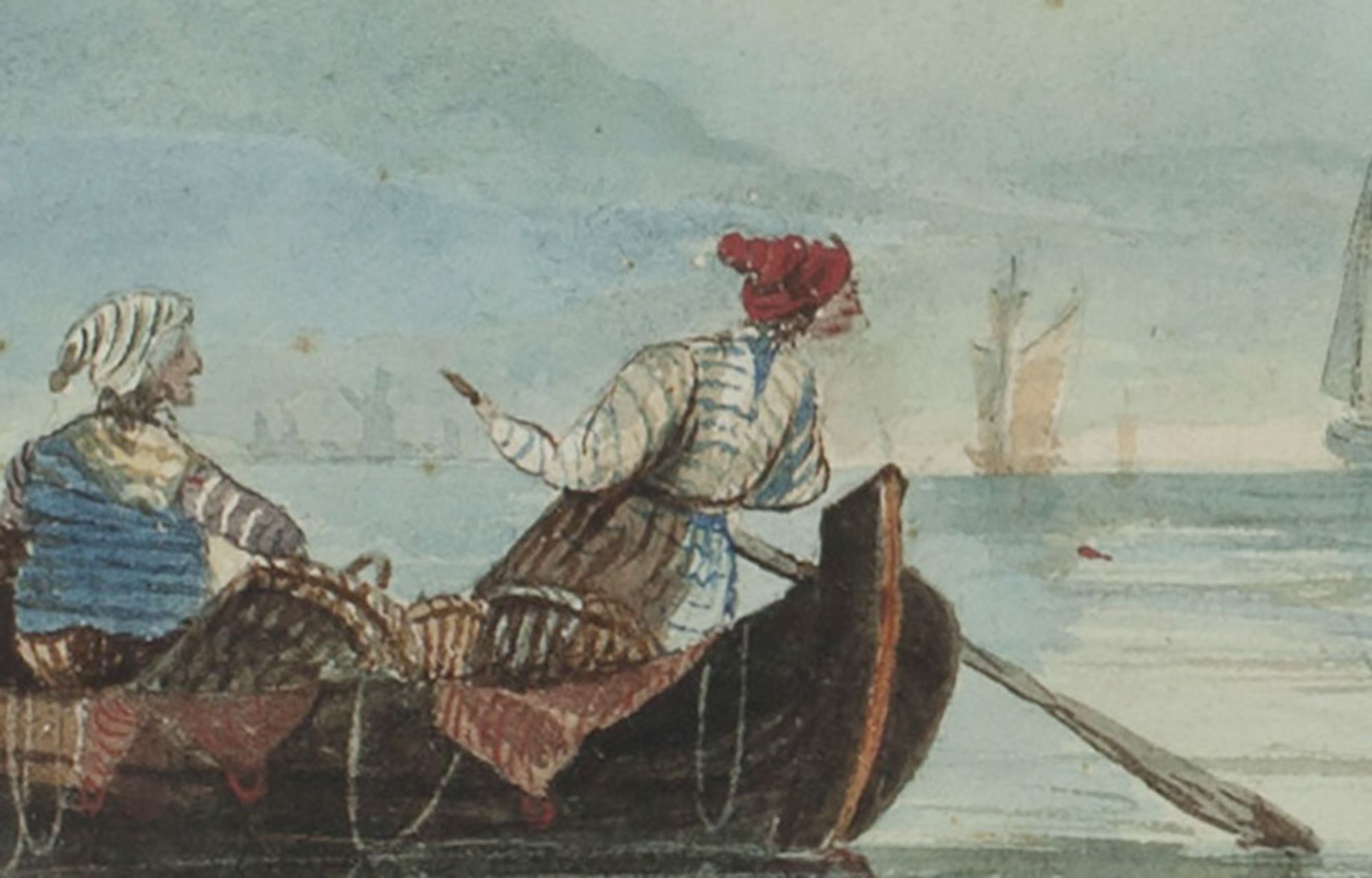 Original Watercolour Painting Dutch Seascape S. Inges 19Th C. - Image 7 of 8