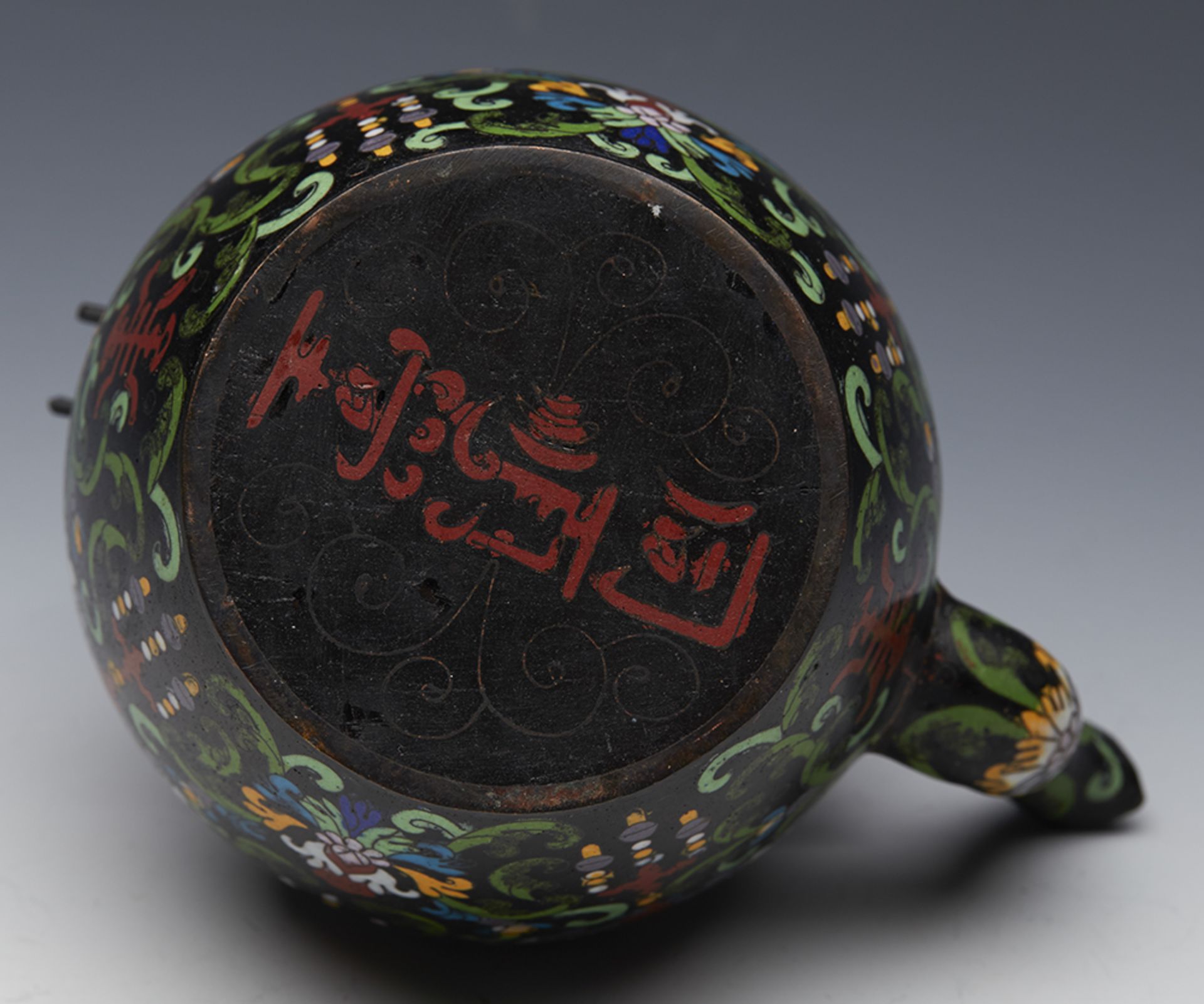 Fine Antique Chinese Qing Cloisonne Wine Pot Marked Tong Shun Tang 19Th C. - Image 6 of 10