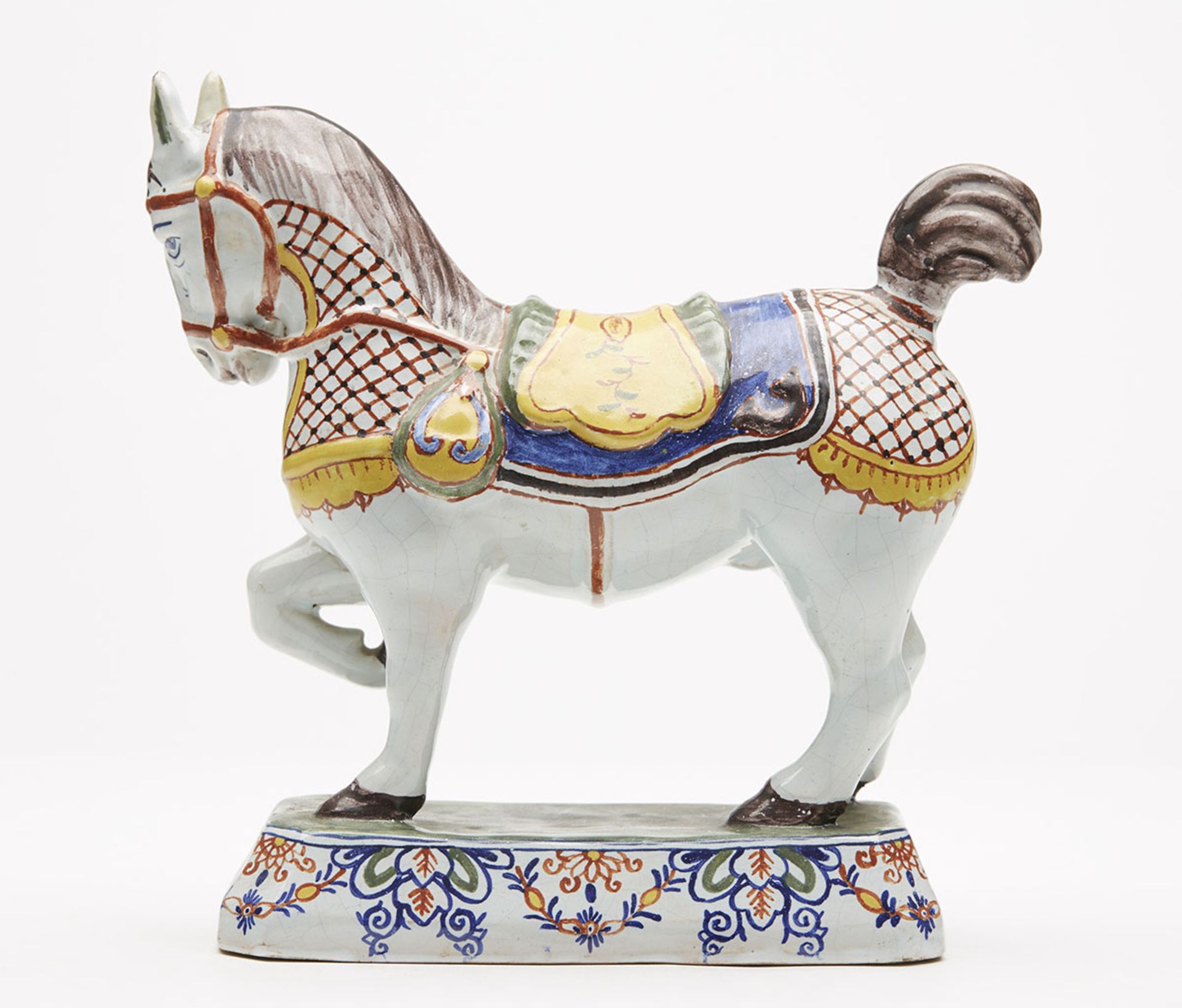 ANTIQUE DELFT POLYCHROME MODEL OF A HORSE 19TH C. - Image 10 of 10