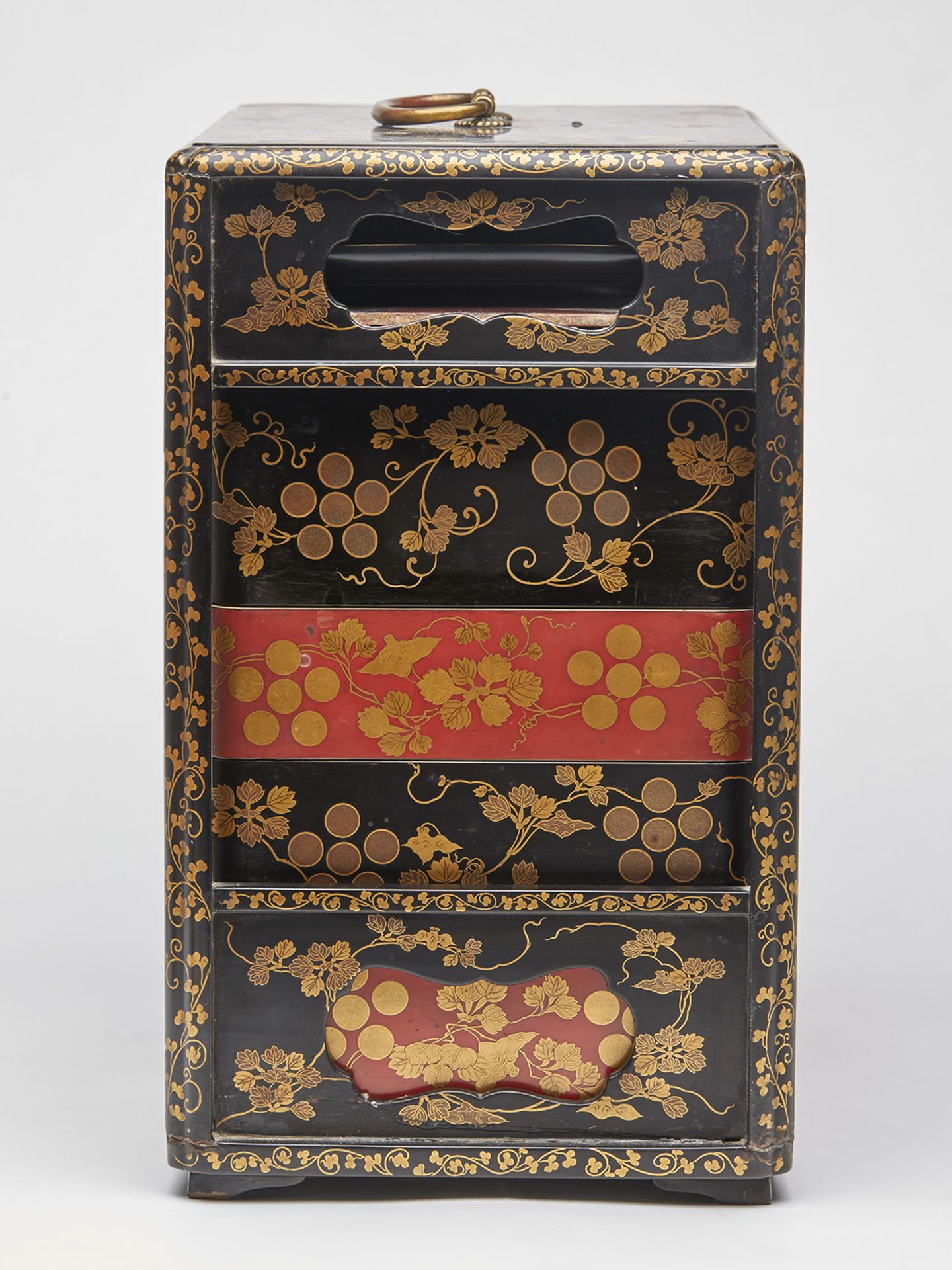 ANTIQUE JAPANESE COMPOSITE LACQUER SAGE-JUBAKO 19TH C. - Image 10 of 13