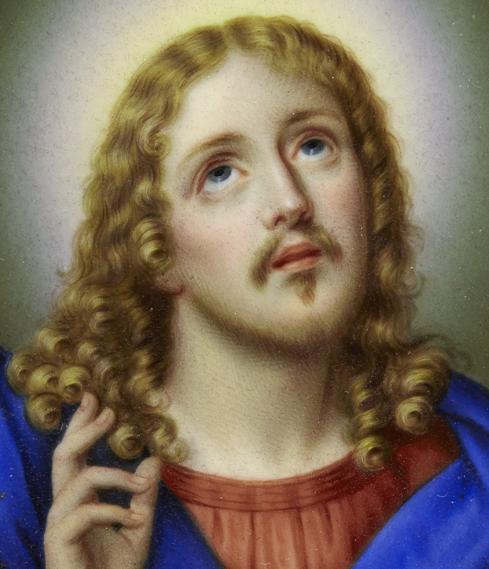 ANTIQUE MEISSEN FEAST OF CORPUS CHRISTI HAND PAINTED CASED PLAQUE 19TH C. - Image 11 of 12