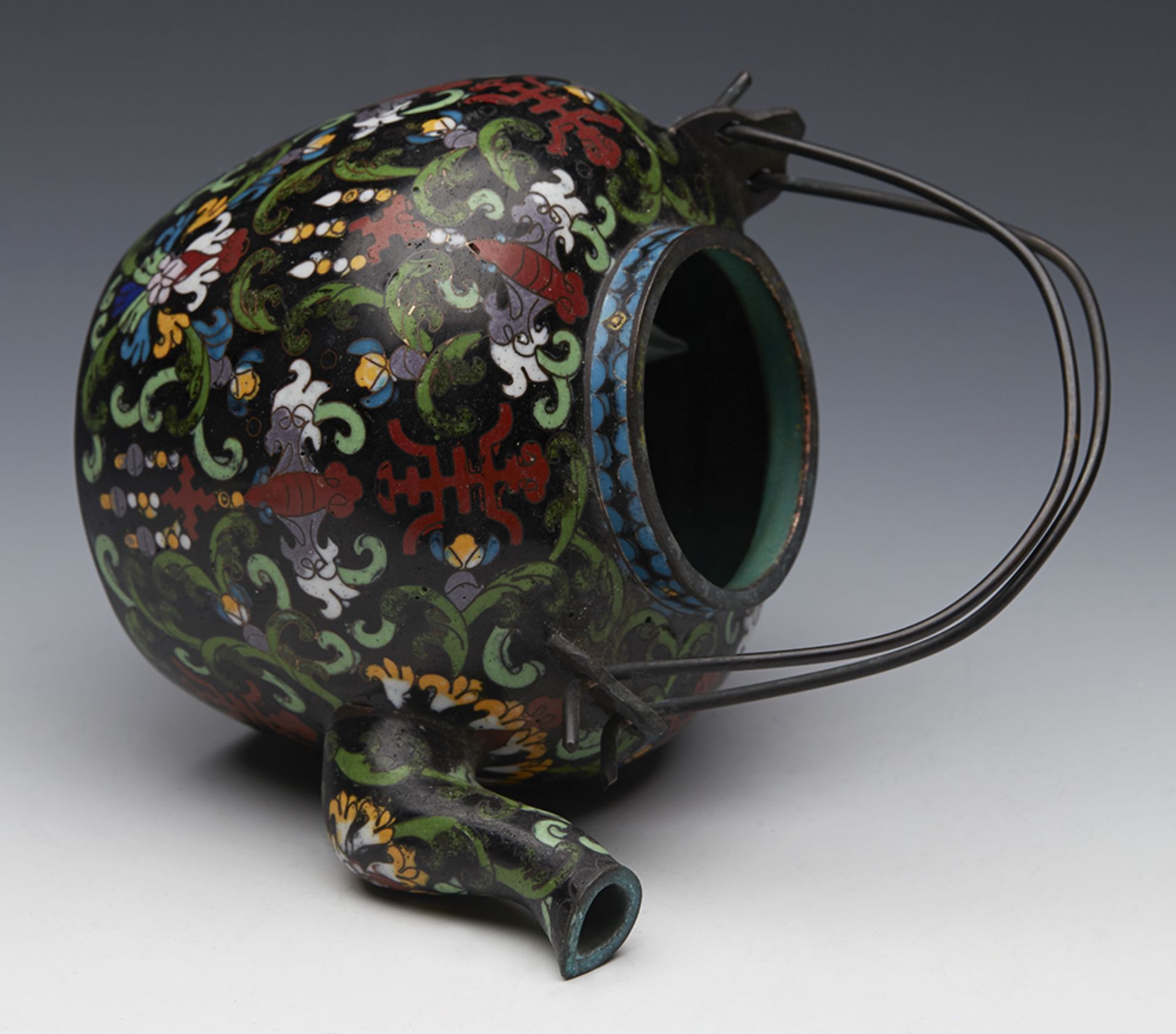 Fine Antique Chinese Qing Cloisonne Wine Pot Marked Tong Shun Tang 19Th C. - Image 3 of 10